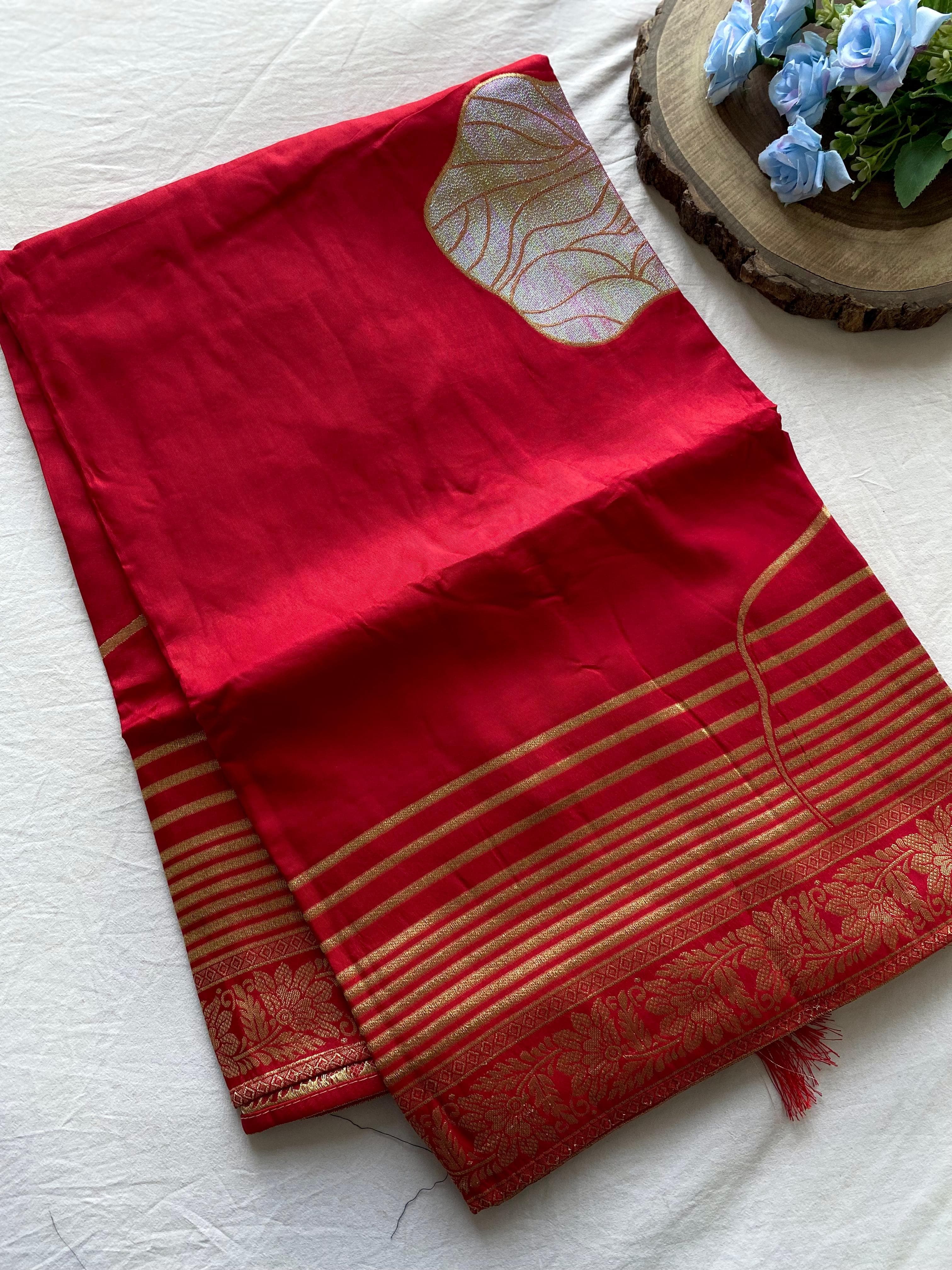 Fantastic Munga Silk Red Color Saree