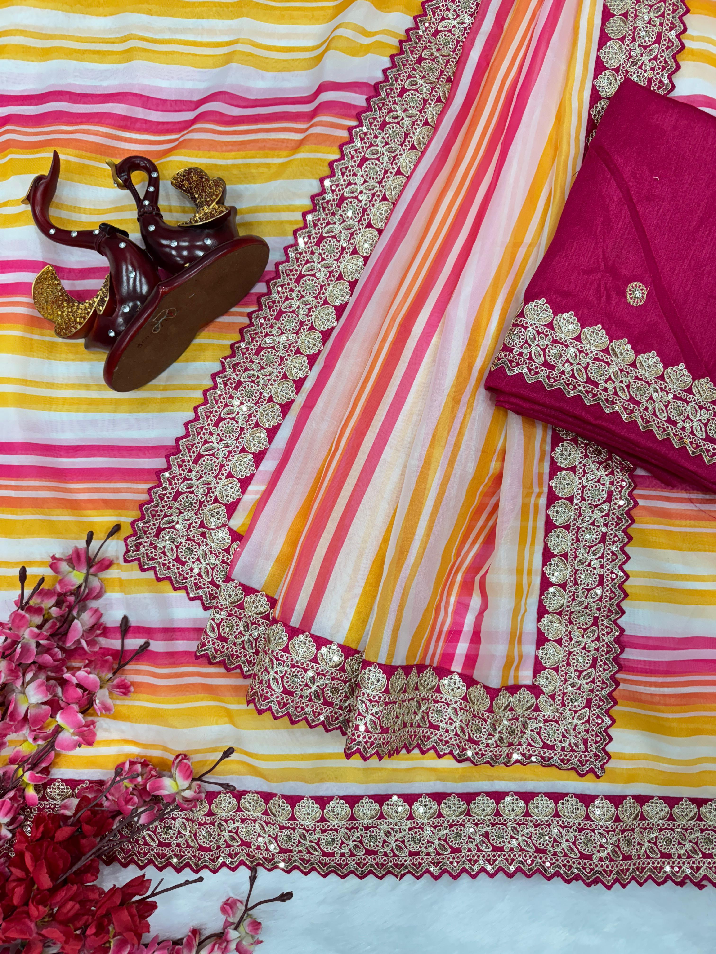 Mesmerizing Pink Tabby Silk Cording Work Saree