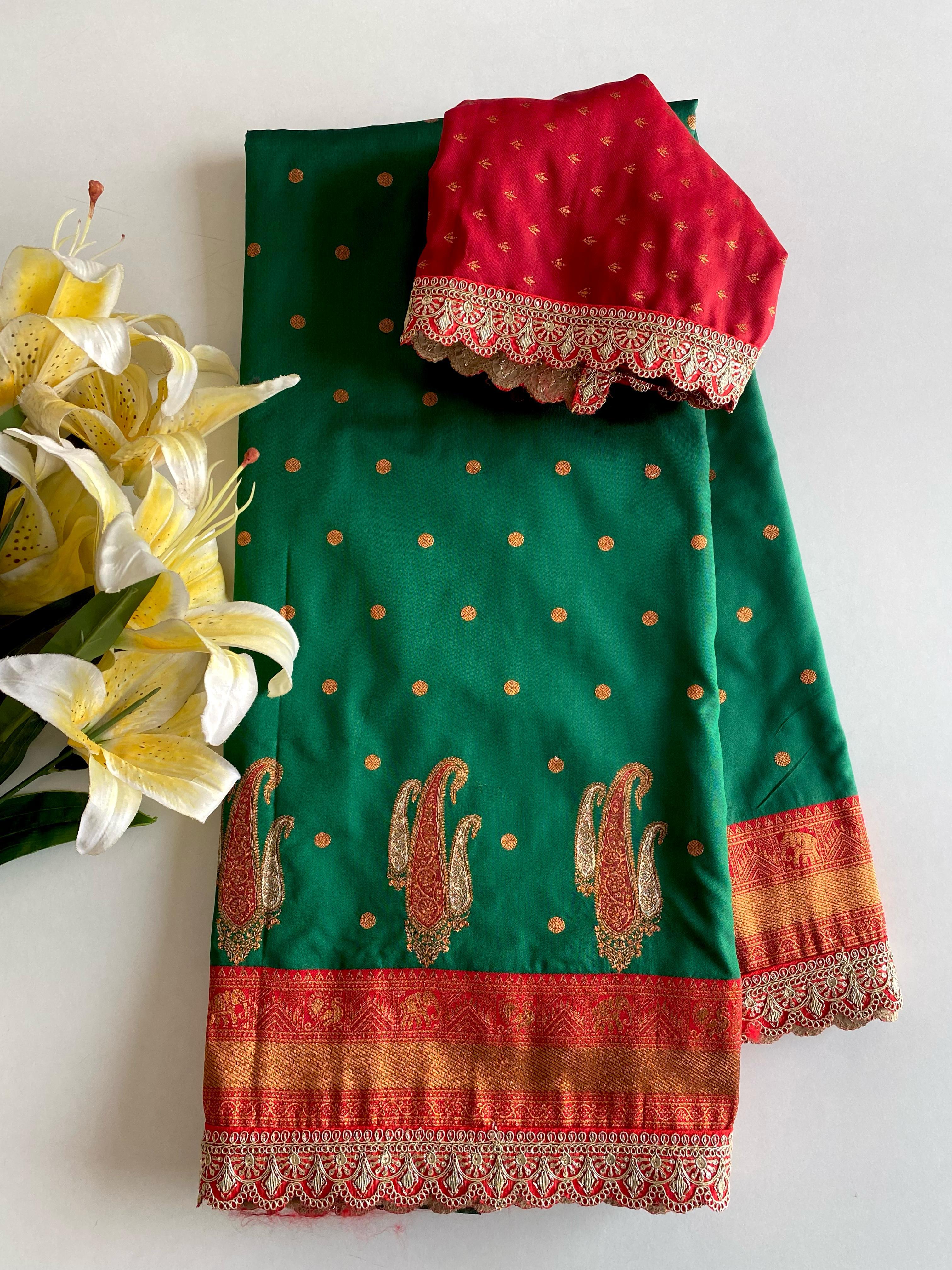 Peaceful Paithani Silk Green Color Saree