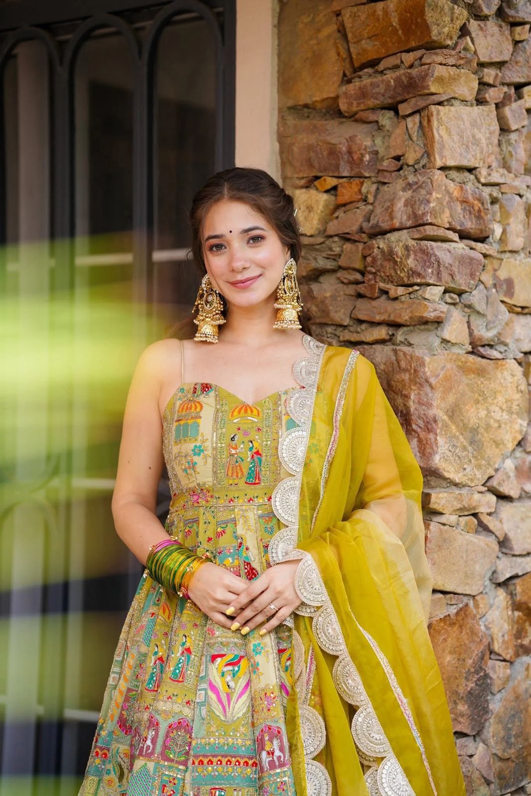 Printed Organza Silk Multi Color Anarkali Suit