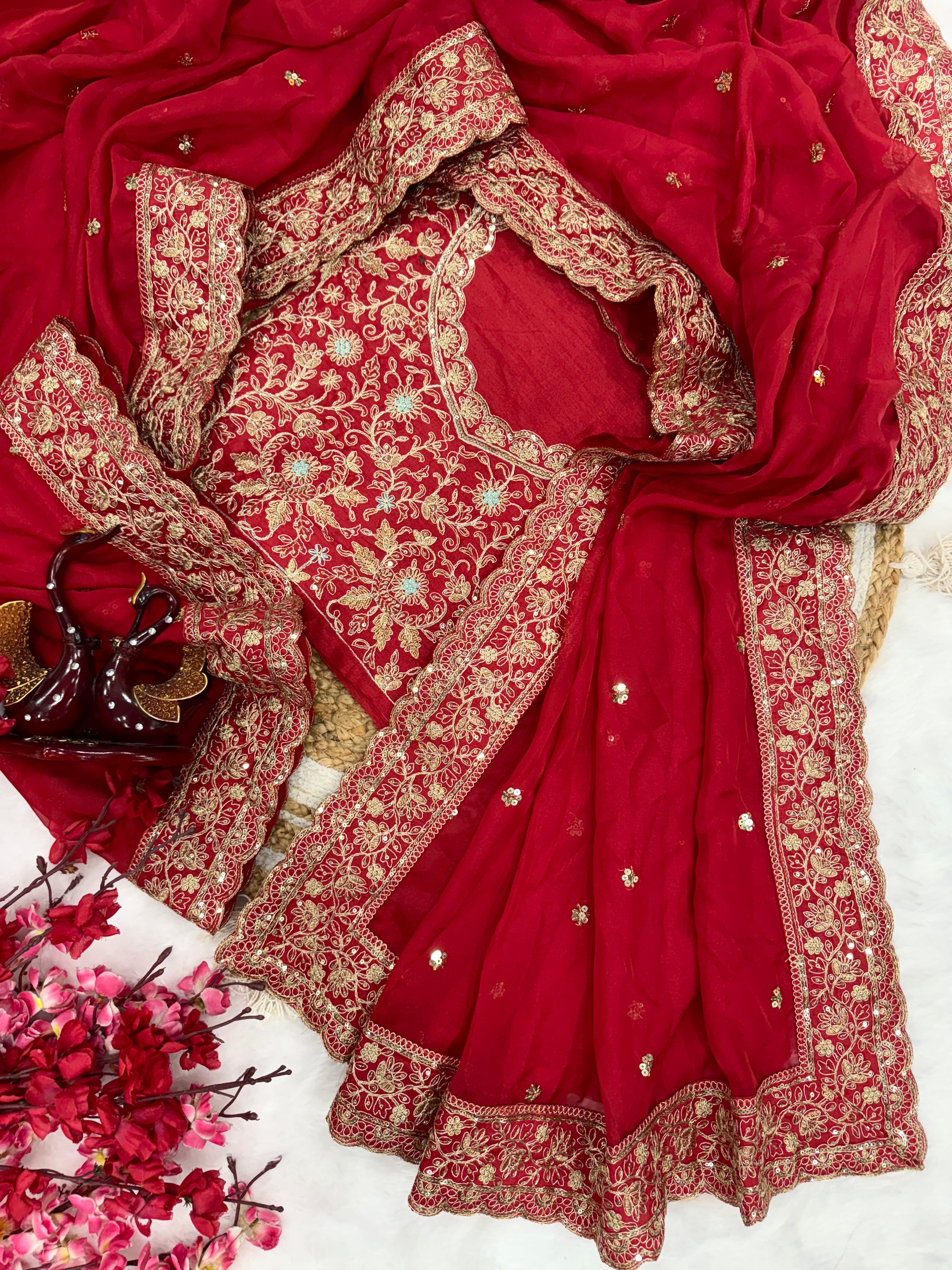 Ravishing Red Color Tabby Silk Saree