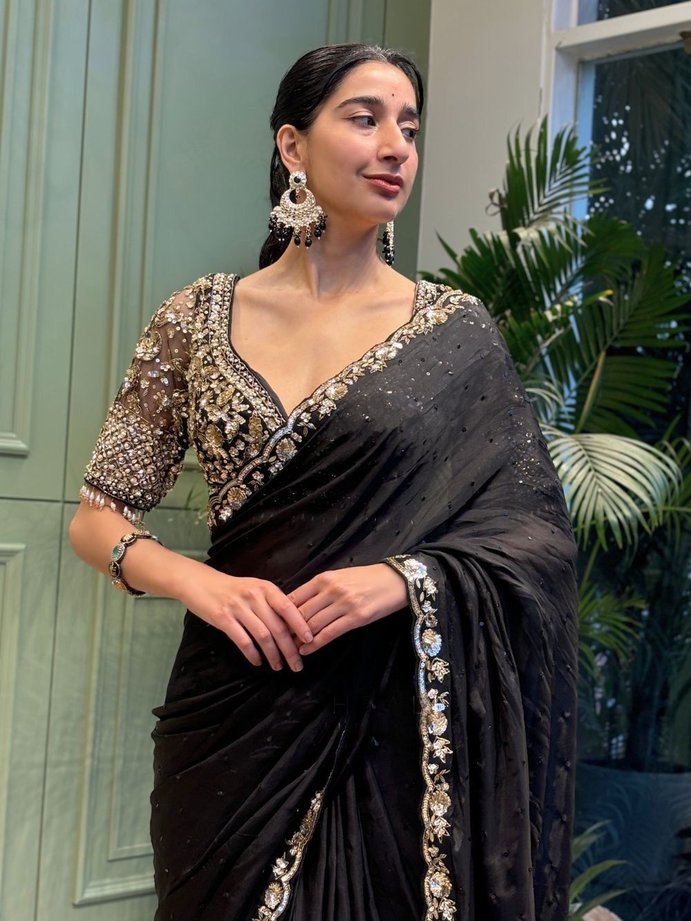 Wonderful Soft Rangoli silk Black Color Saree