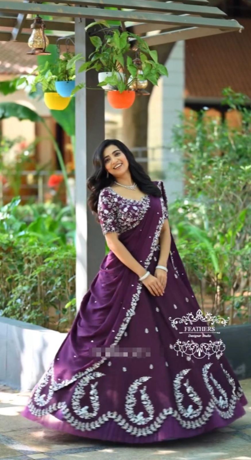 Function Wear Thread Work Wine Color lehenga choli