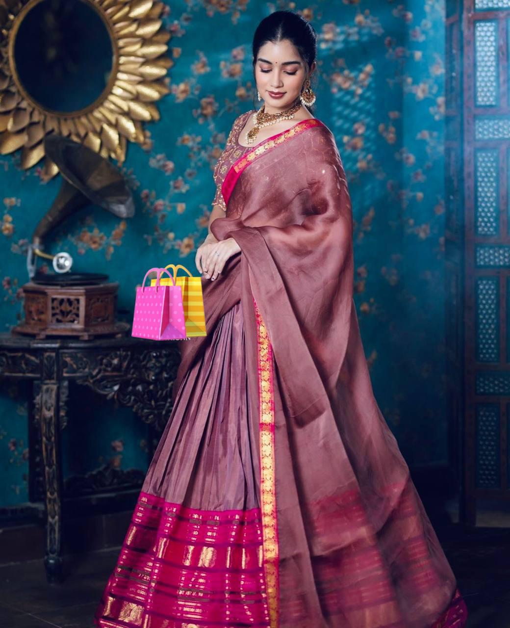 Fantastic Chinon Pink Color Lehenga Choli