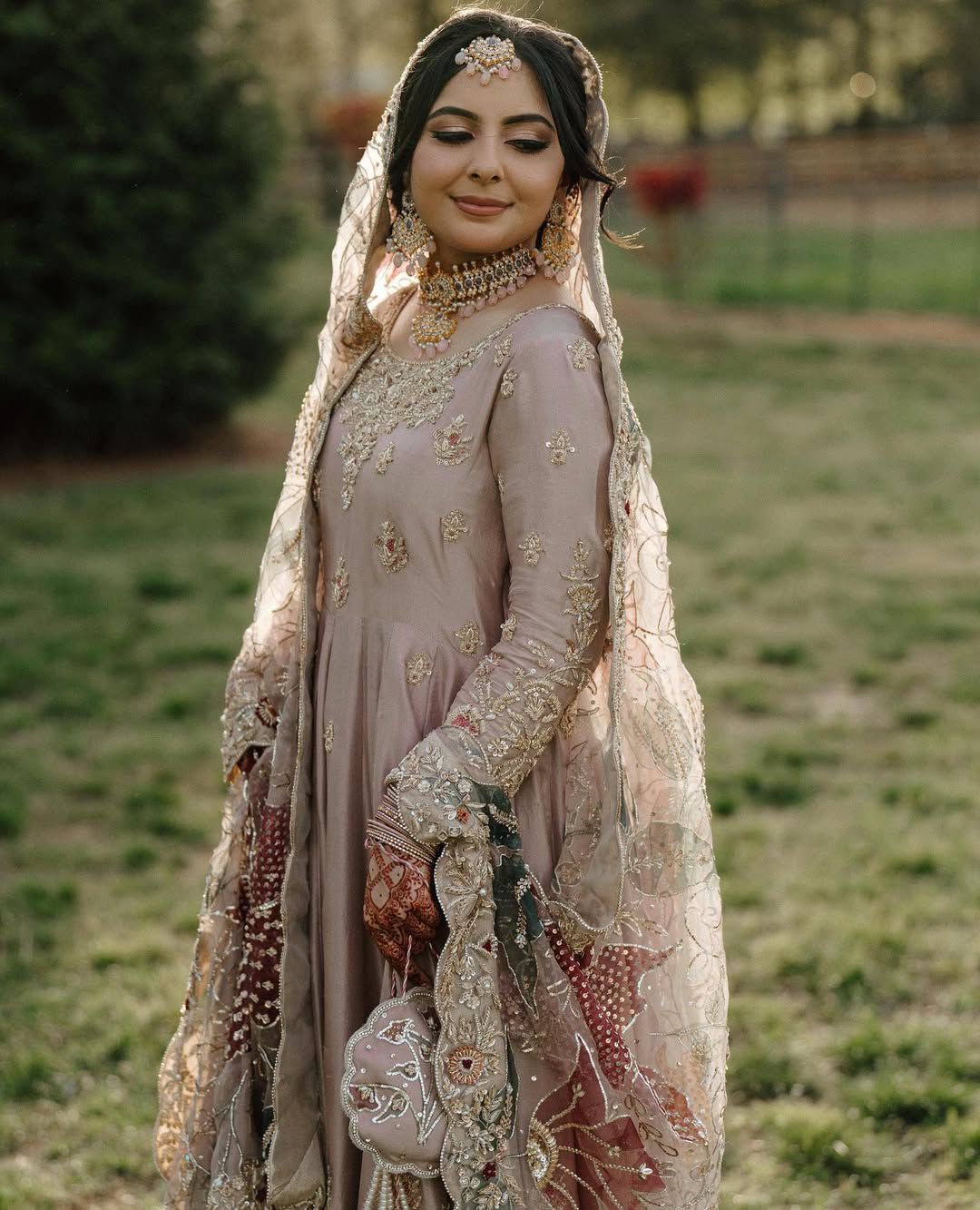 Trendy Pink Chinon Sequence Work Gown With Palazzo