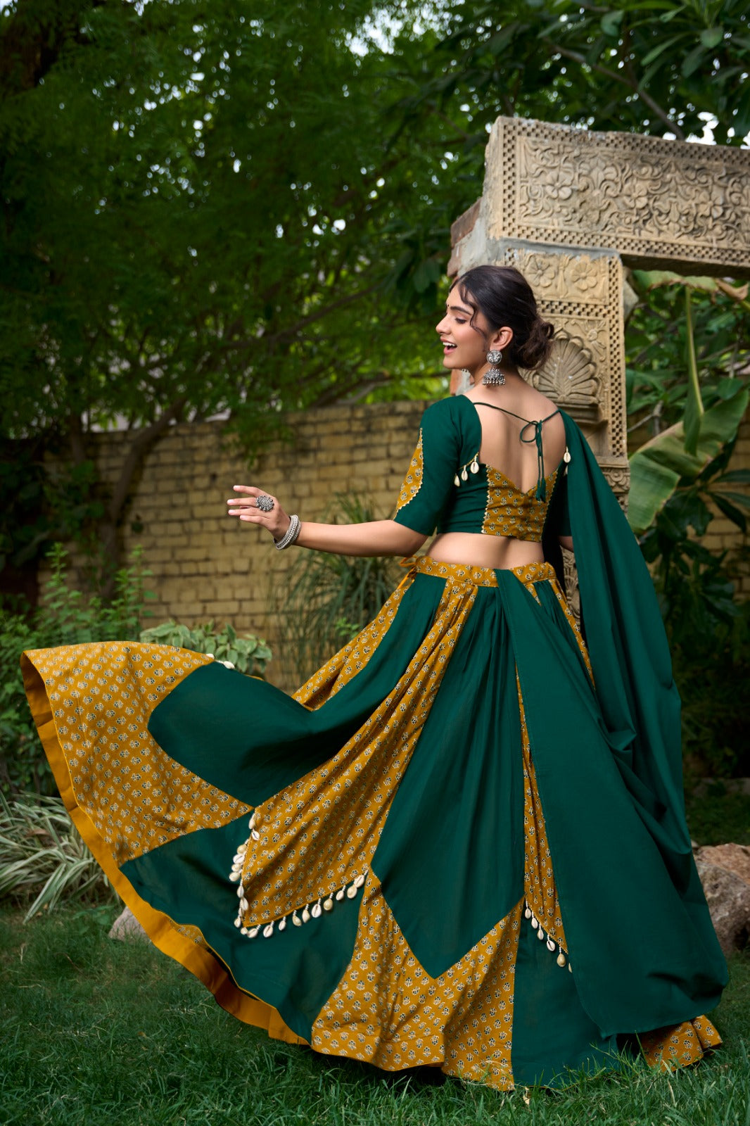 Navratri Special Green Color Luxuriant Lehenga Choli