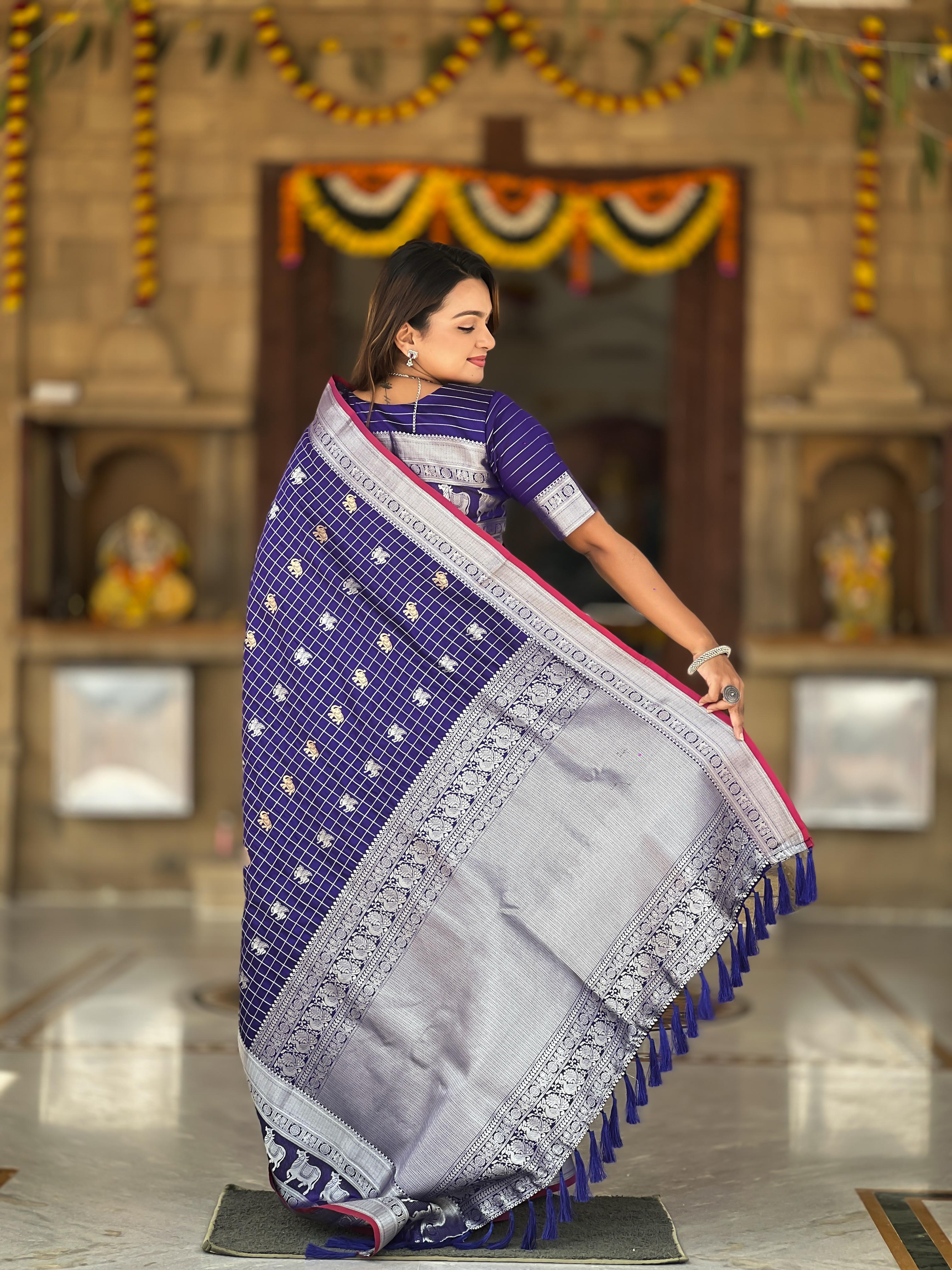 Fashionable Soft Silk Blue Color Saree