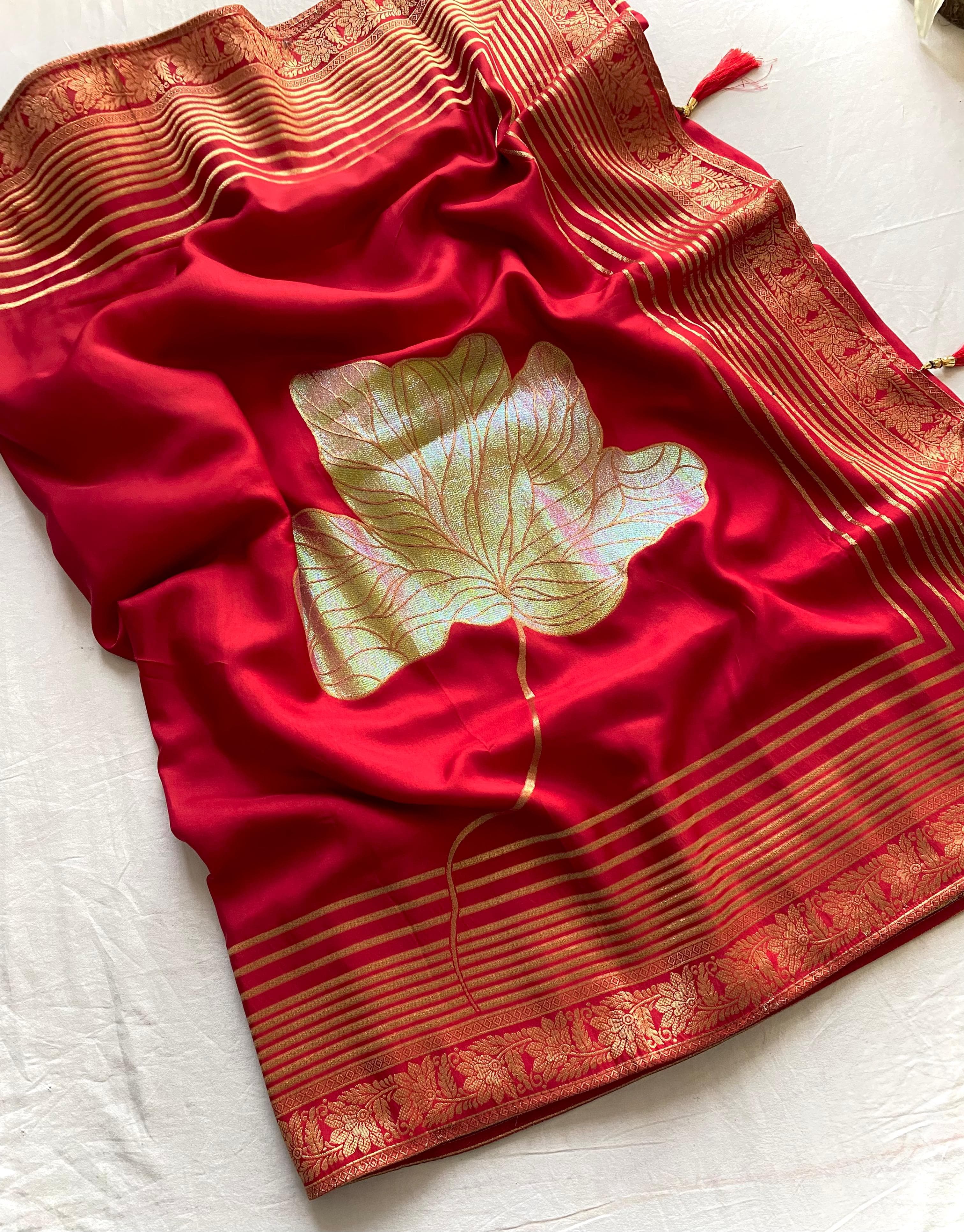 Fantastic Munga Silk Red Color Saree