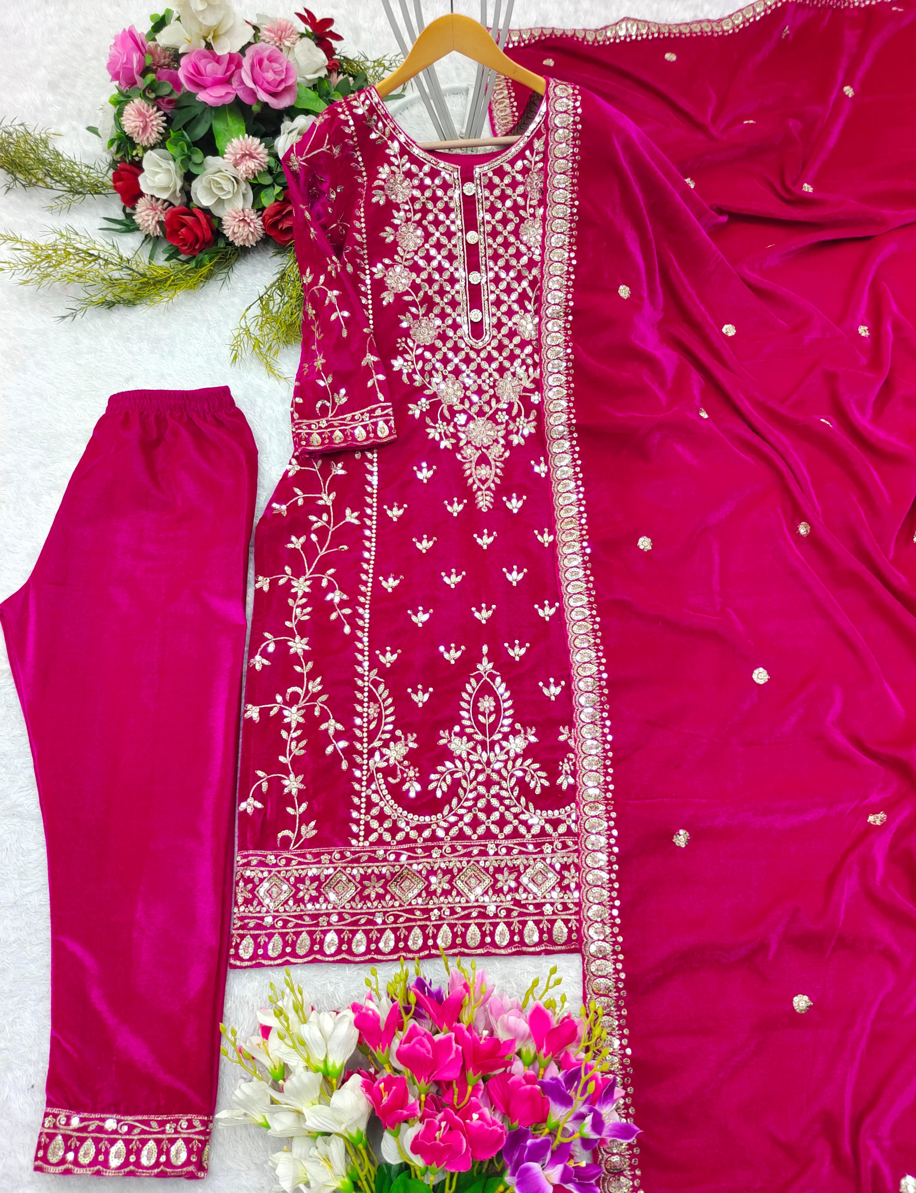 Presenting Sequence Work Pink Color Salwar Suit