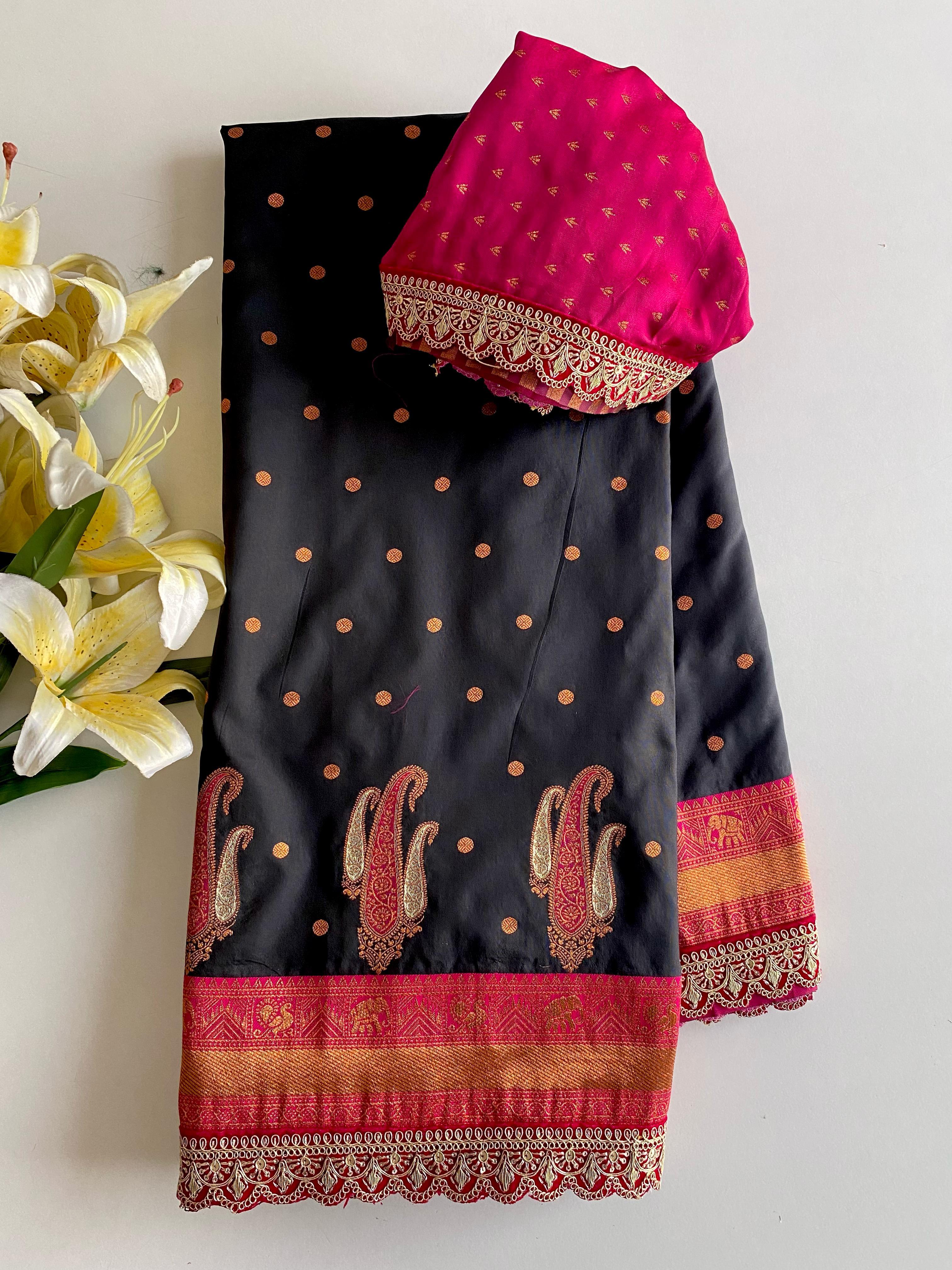 Peaceful Paithani Silk Black Color Saree