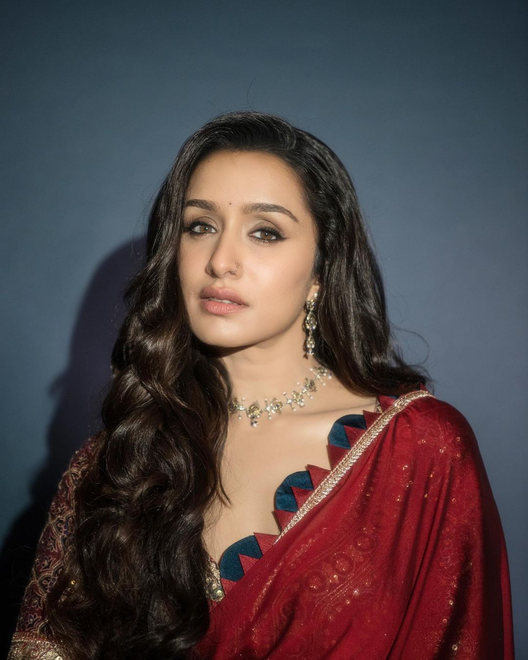 Shraddha Kapoor Bollywood Rangoli Red Color Saree