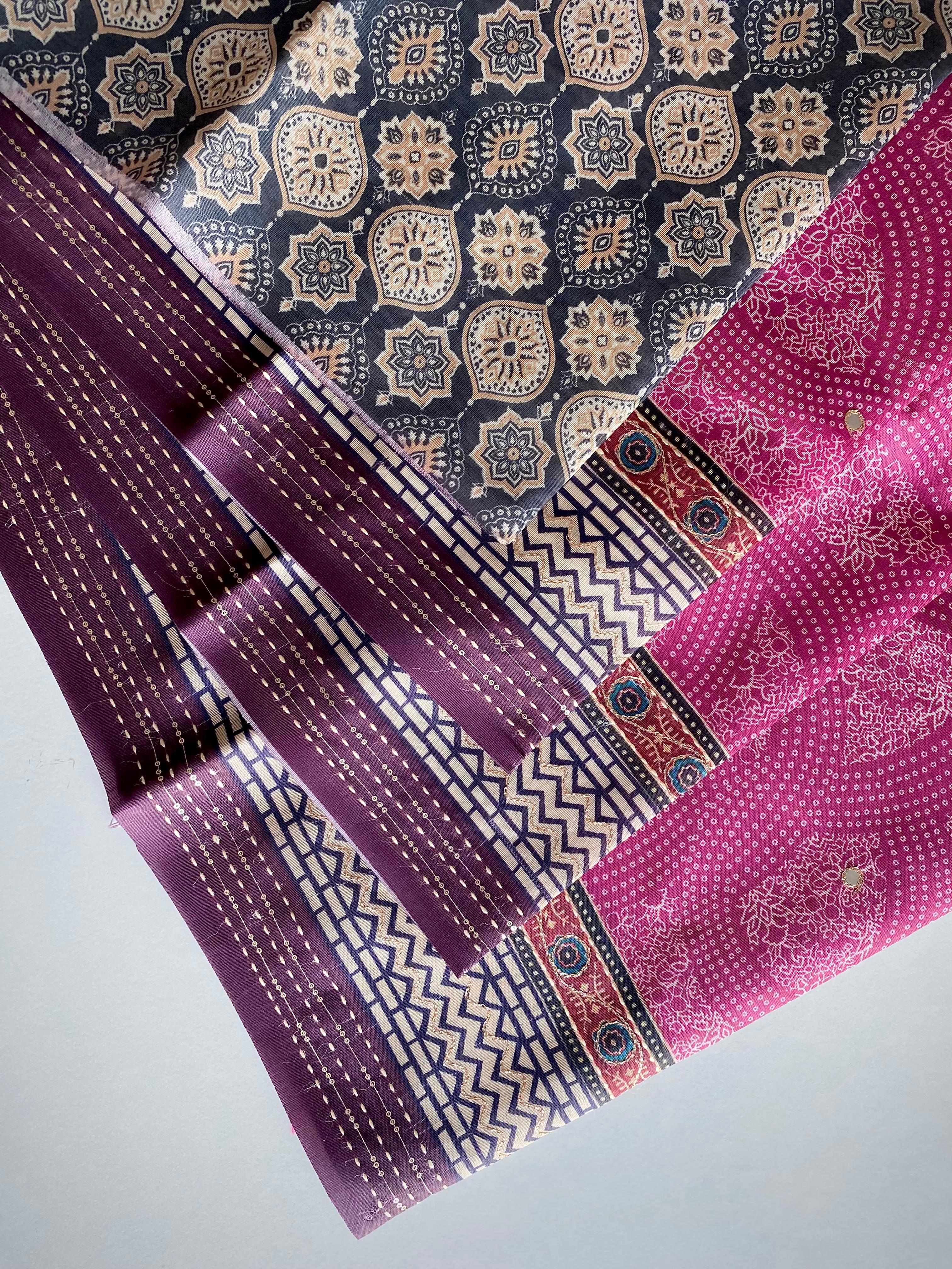 Elegant Bandhani Prints Wine Color Saree