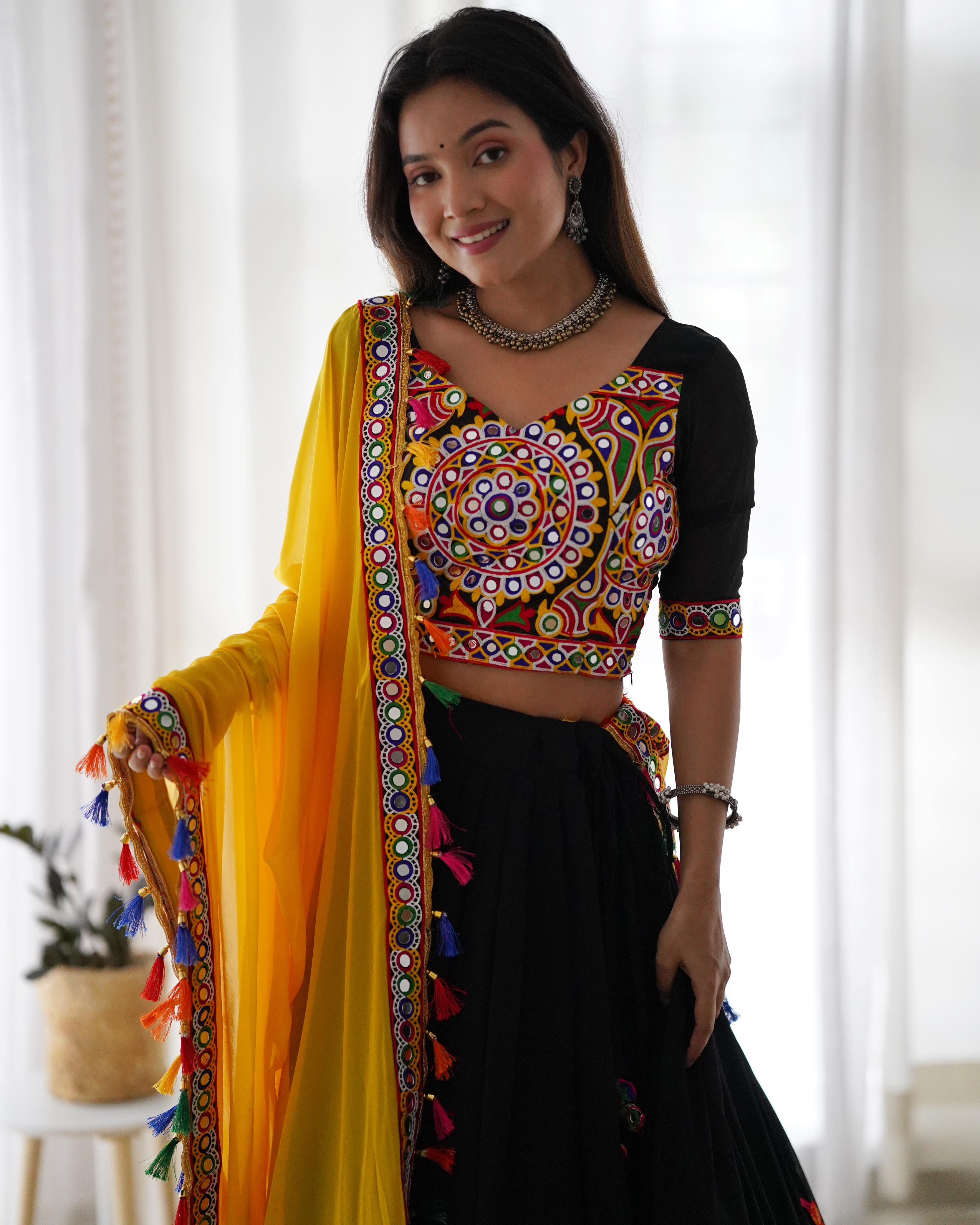 Black Color Garba Special Lehenga Choli