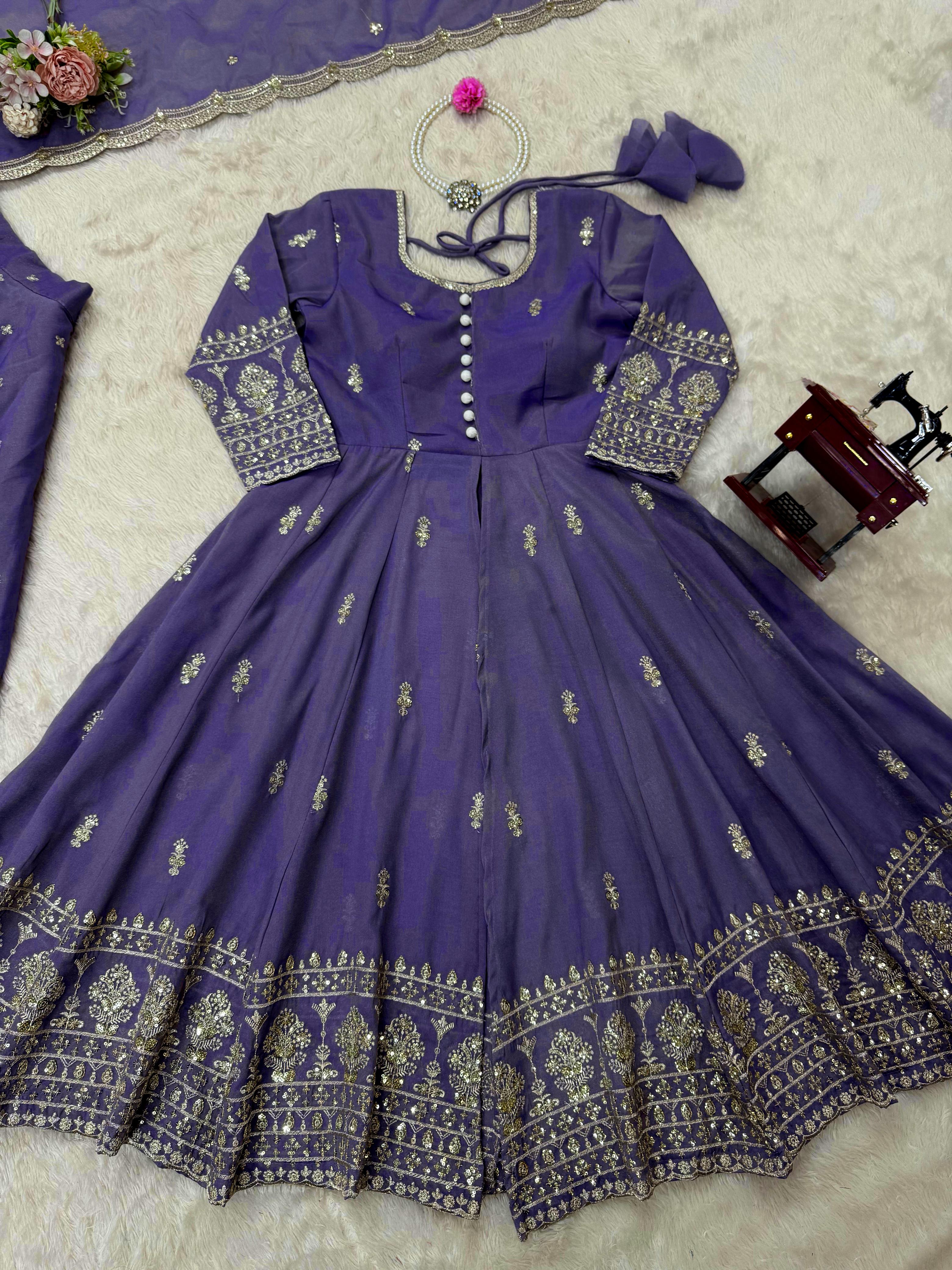 Simmer Silk Lavender Color Top With lehenga