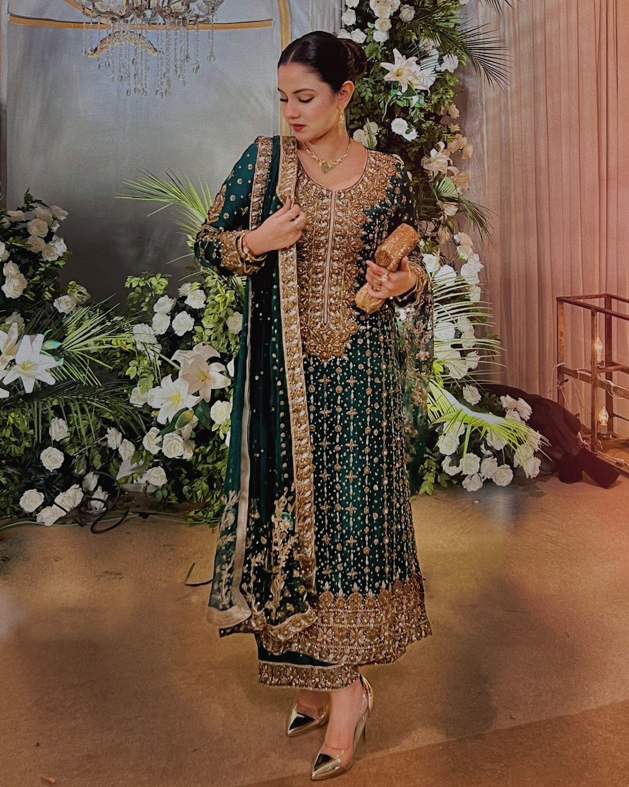 Designer Jimmy Chu Green Color Salwar Suit