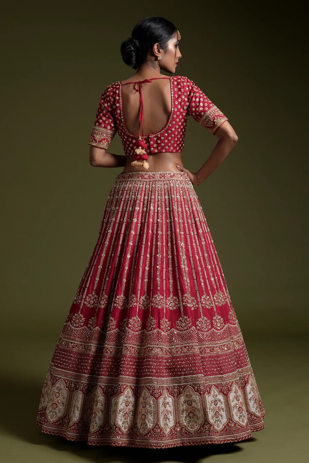 Bridal Wear Rangoon Silk Red Color Lehenga Choli