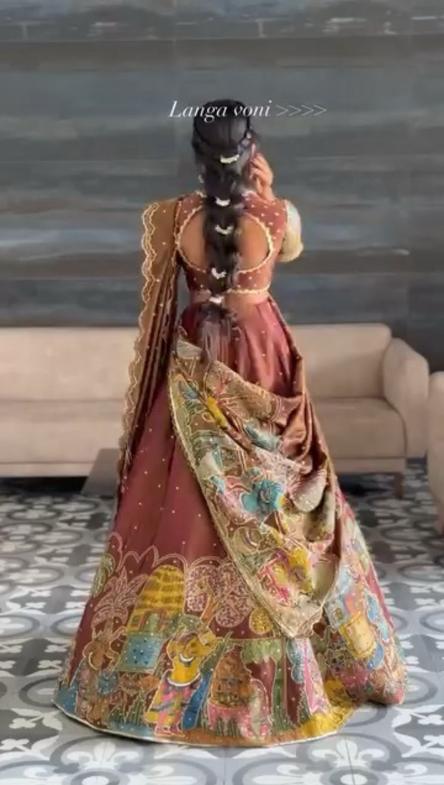 Classic Kalamkari Print Brown Color Lehenga Choli