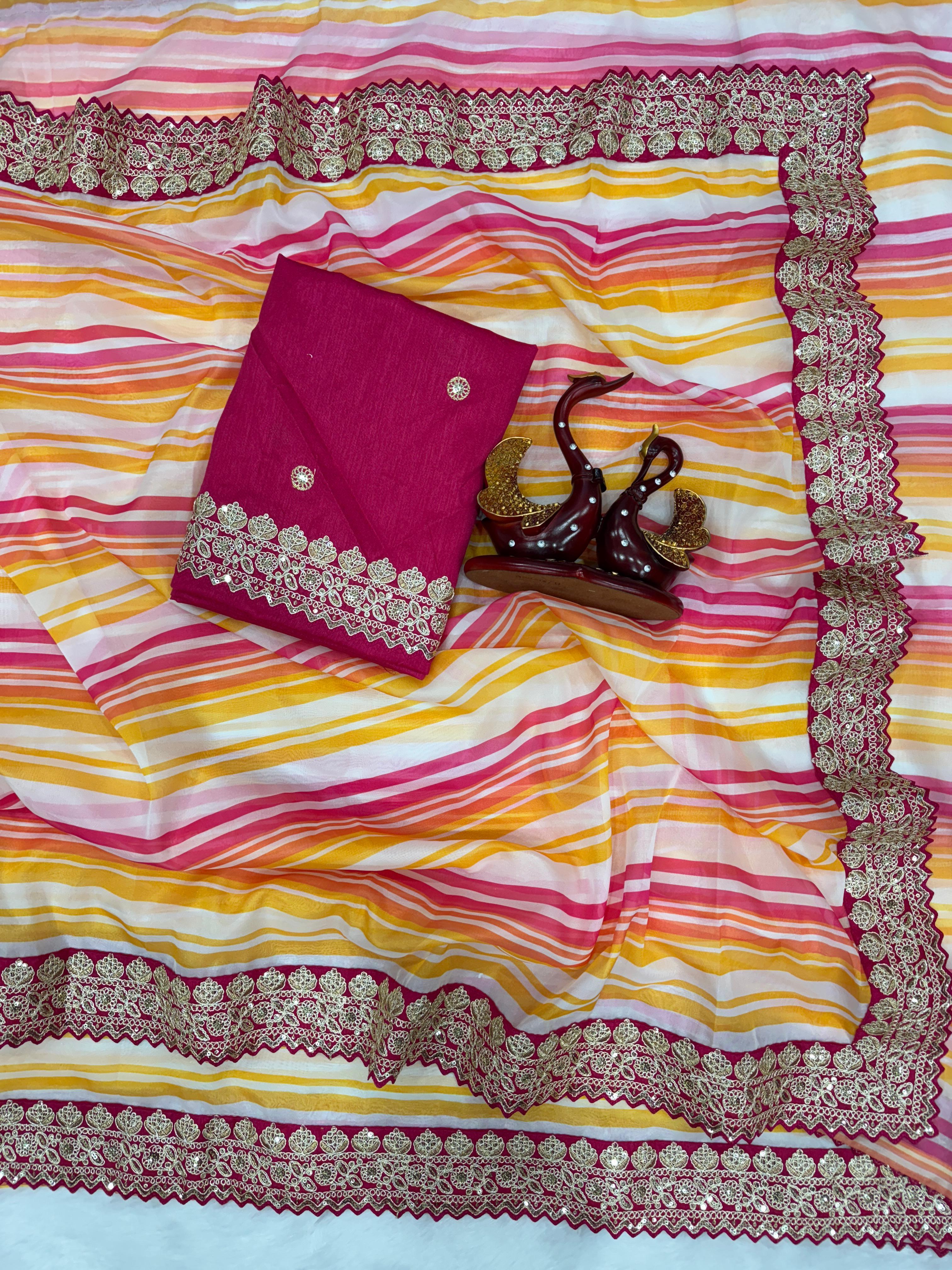 Mesmerizing Pink Tabby Silk Cording Work Saree