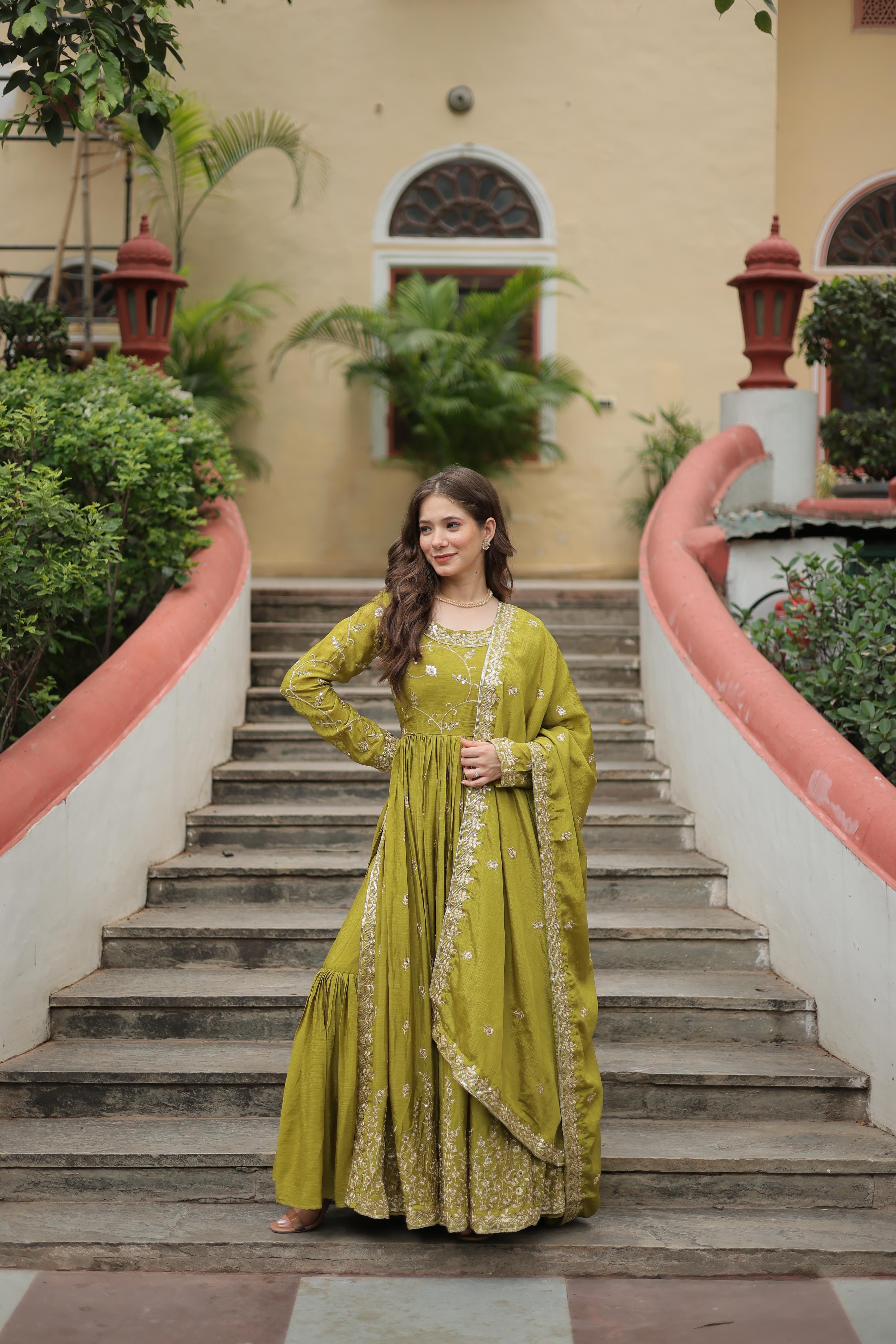 Marvelous Sequins Embroidered Work Perrot Color Sharara Suit – vastracloth