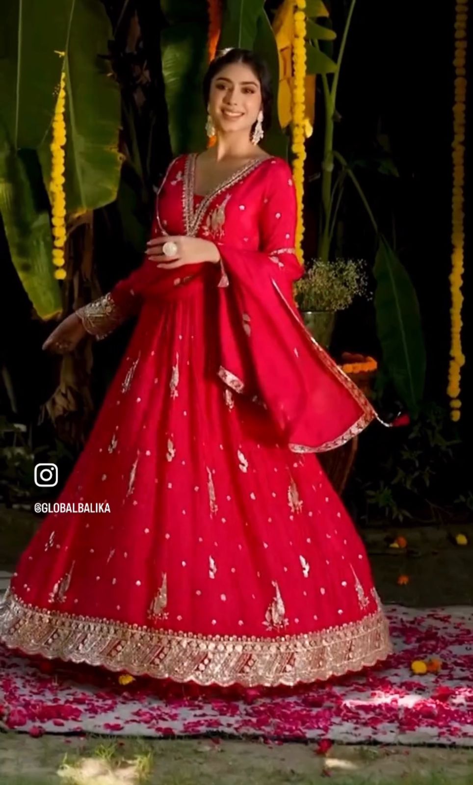 Presenting Sequence Work Red Color Gown With Dupatta Set