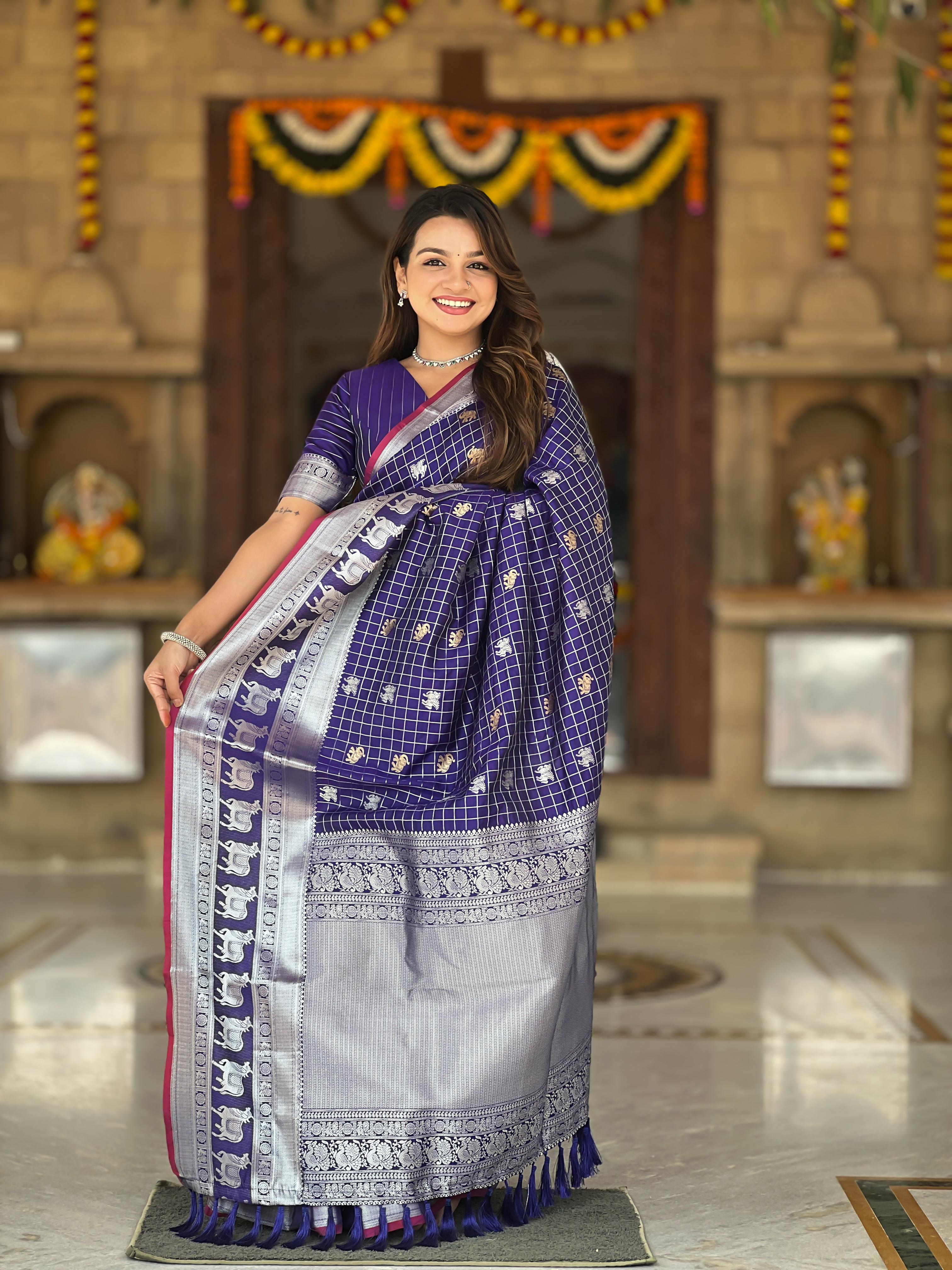 Fashionable Soft Silk Blue Color Saree