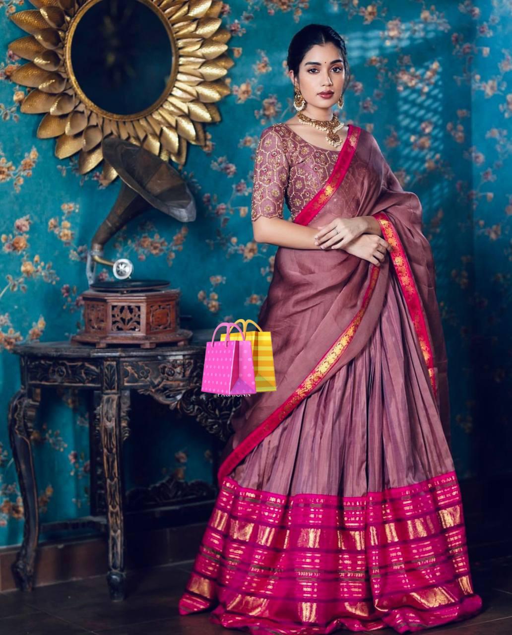 Fantastic Chinon Pink Color Lehenga Choli