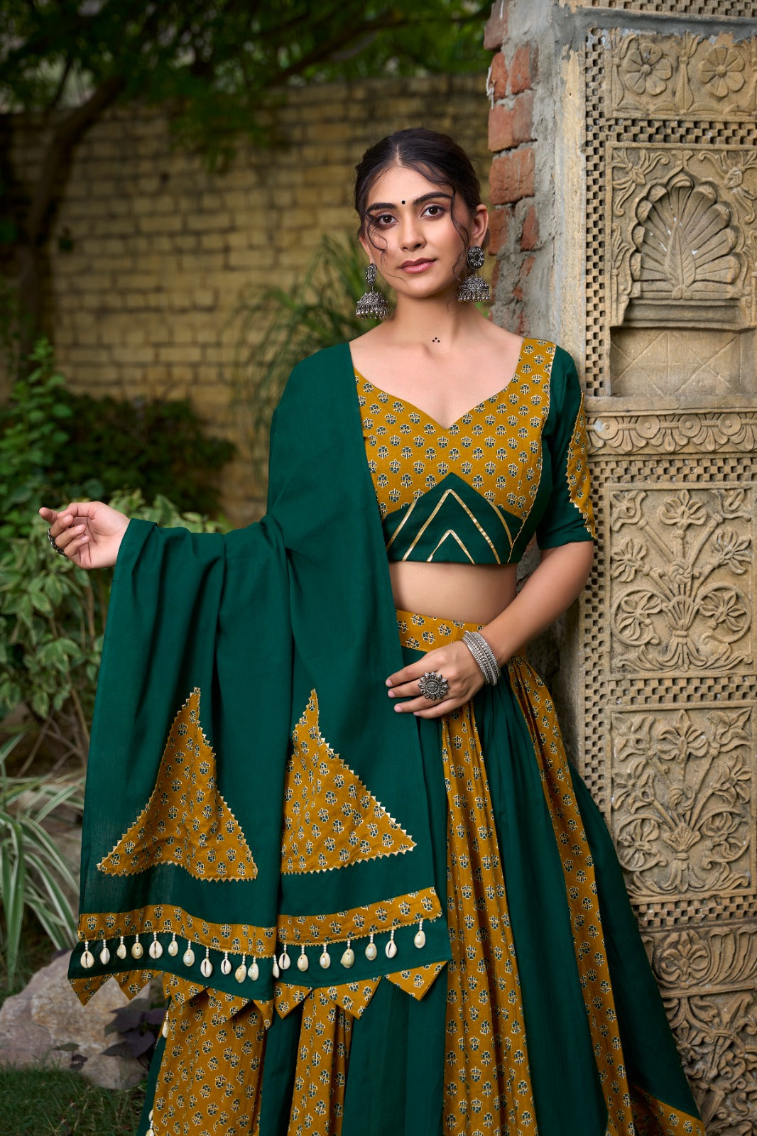 Navratri Special Green Color Luxuriant Lehenga Choli