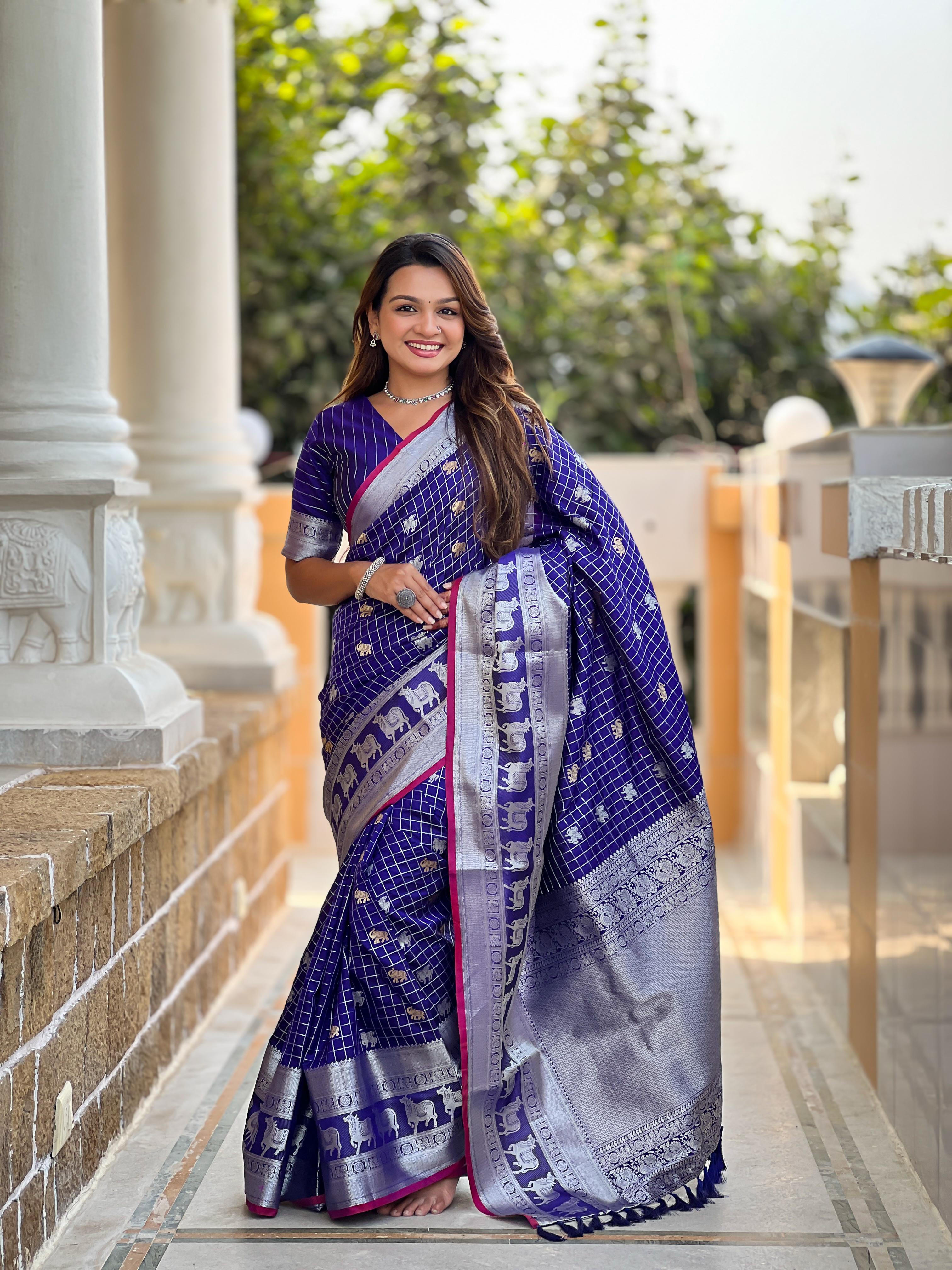 Fashionable Soft Silk Blue Color Saree