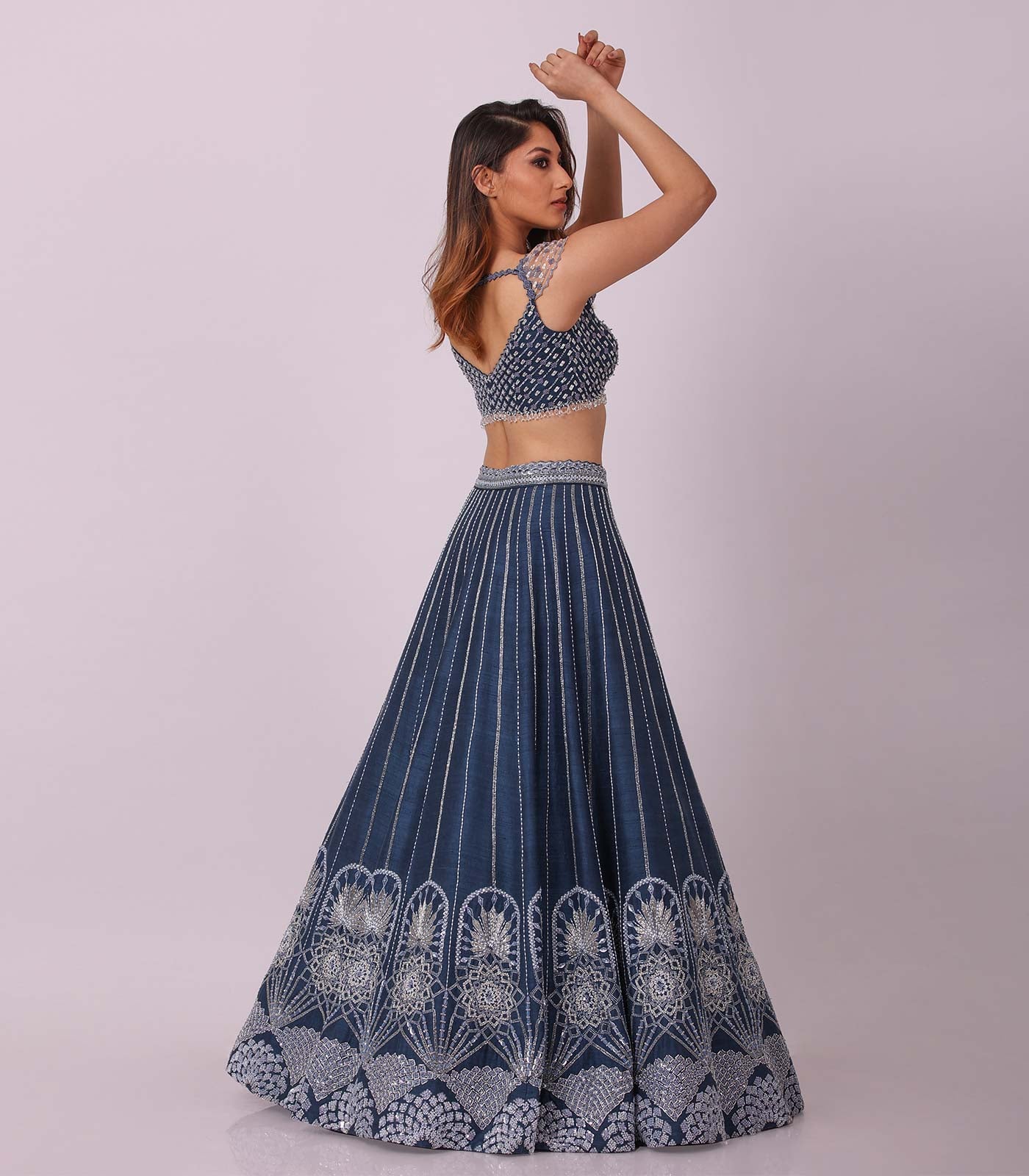 Engagement Wear Navy Blue Color Lehenga Choli