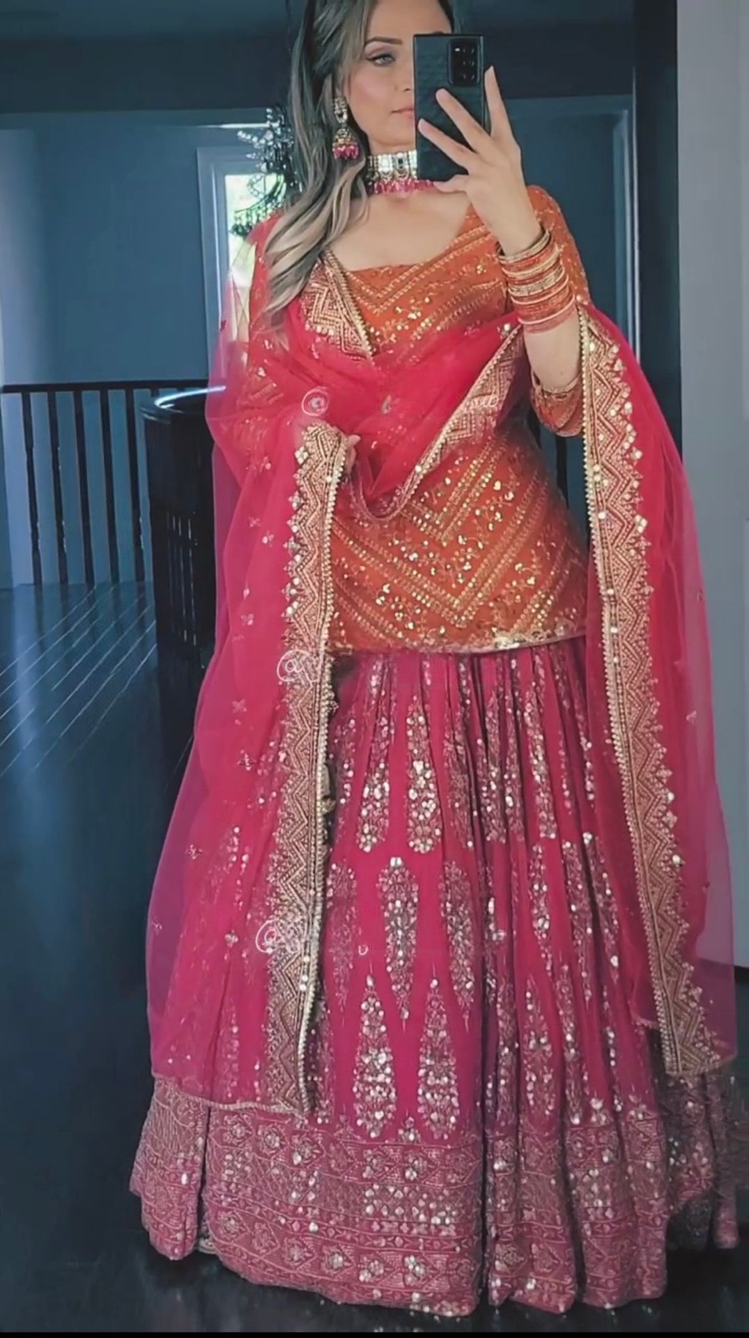 Captivating Pink Color Sequence Embroidery Work Lehenga Suit