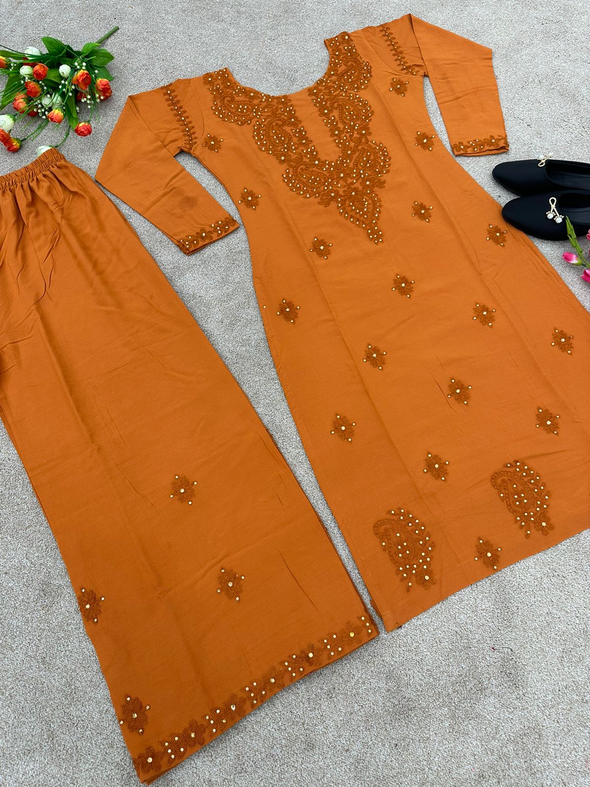 Opulent Mustard Color Full Sleeve Kurti With Pant