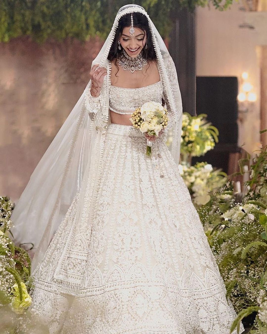 Demanding White Color Bridal Lehenga Choli