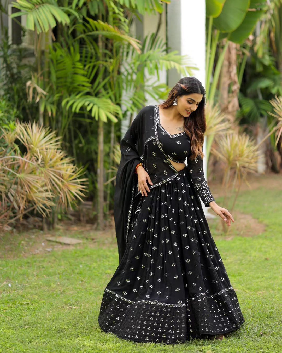 Outstanding Sequence Work Black Color Lehenga Choli