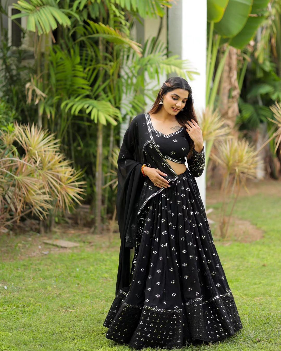 Outstanding Sequence Work Black Color Lehenga Choli