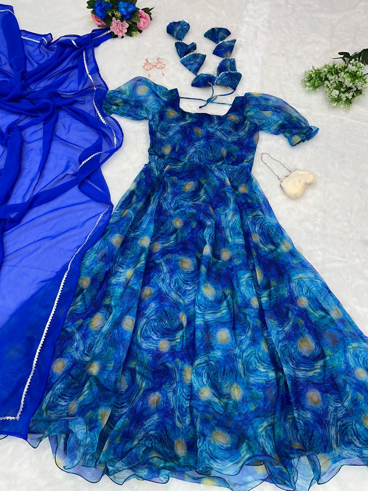 Find Blue gown by B S Creation near me | Sanganer Bazar, Jaipur, Rajasthan  | Anar B2B Business App