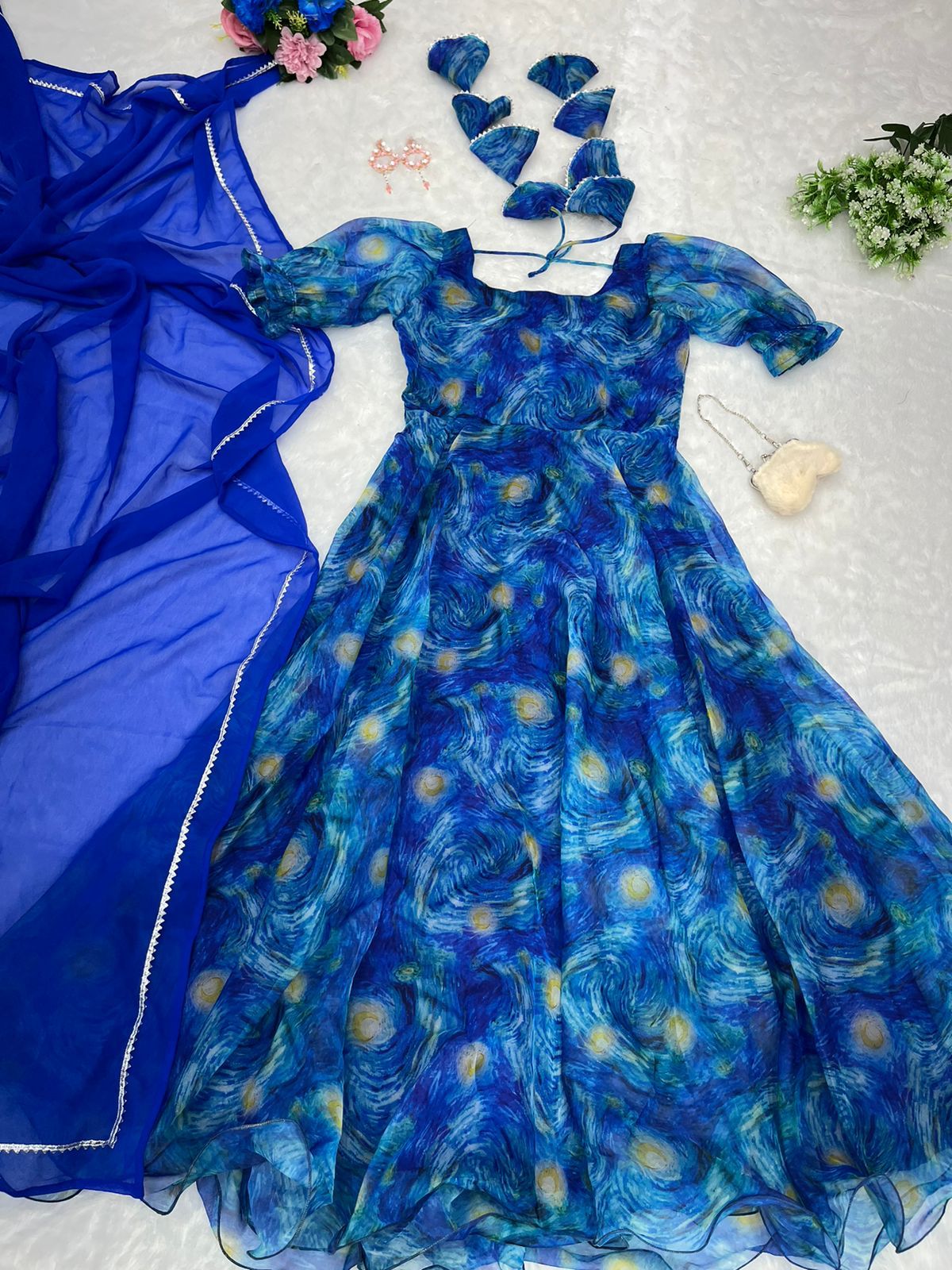 Rich Royal Blue Frock – Alankriti Collections