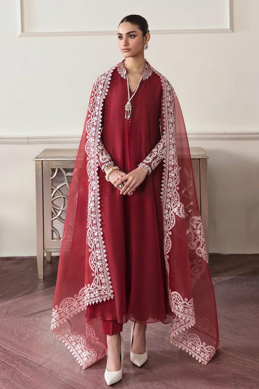 Exclusive Embroidery Work Maroon Color Gown