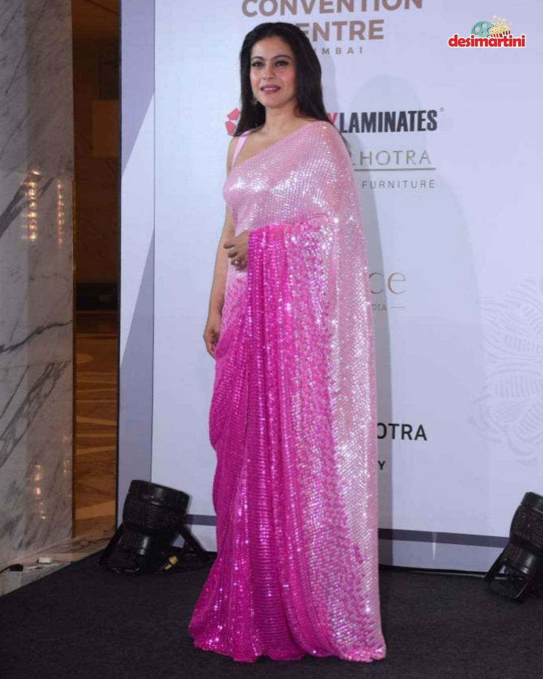 Kajol Devgan Wear Pink Shade Bollywood Saree