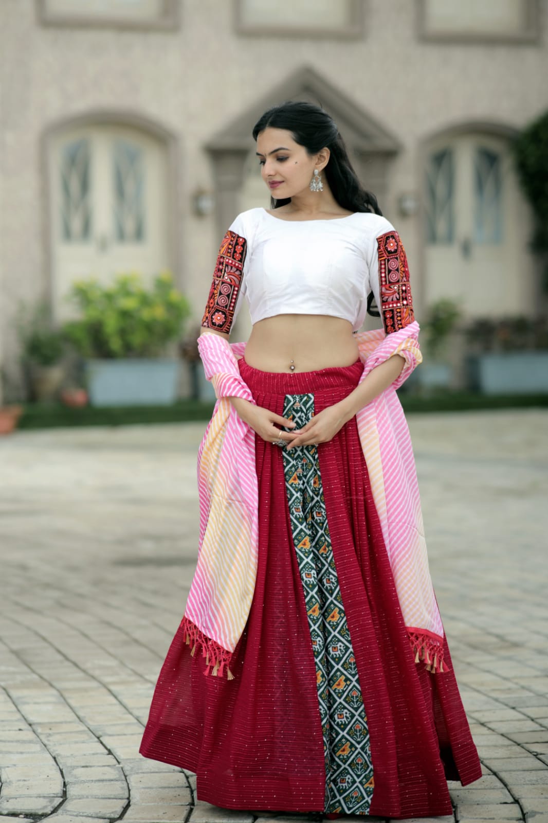 Navratri Wear	Traditional Work Pink Color Lehenga Choli