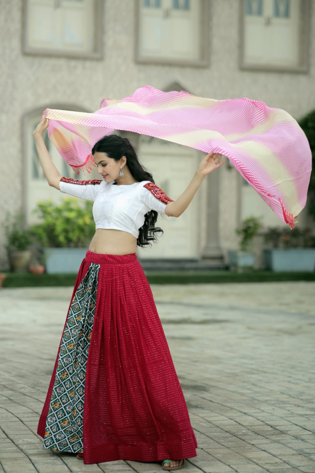 Navratri Wear	Traditional Work Pink Color Lehenga Choli