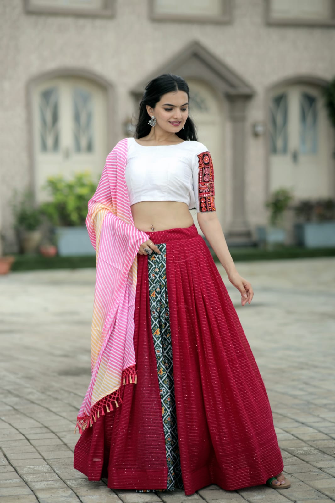 Navratri Wear	Traditional Work Pink Color Lehenga Choli