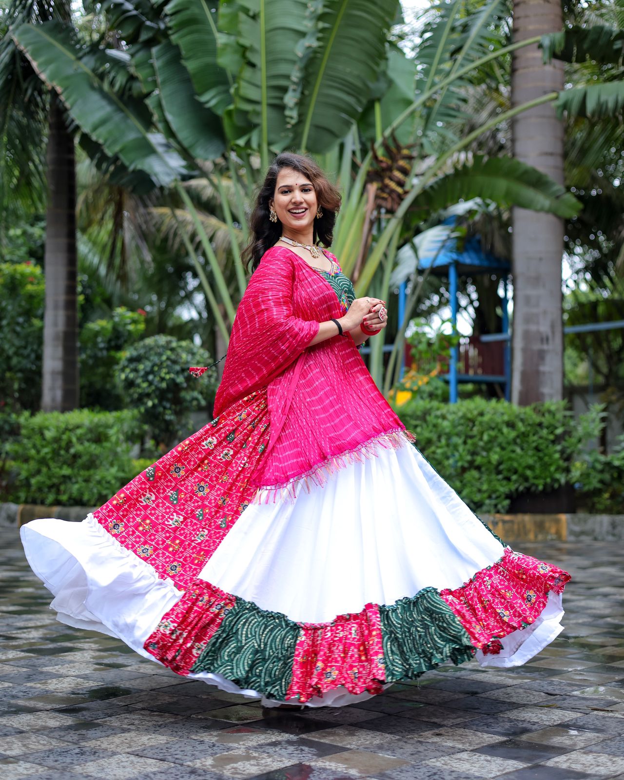 Multi Color Traditional Wear Garba Lehenga Choli