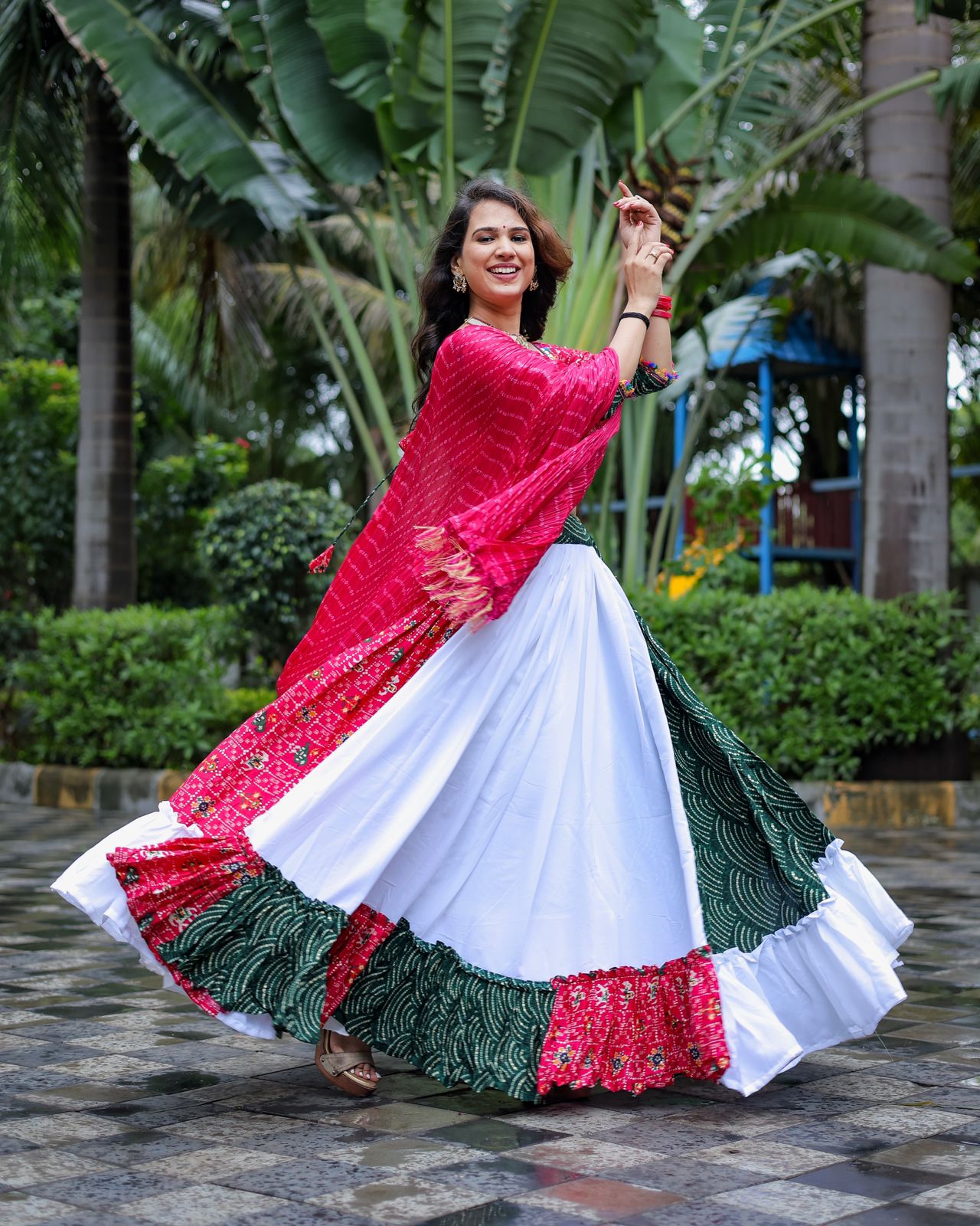 Multi Color Traditional Wear Garba Lehenga Choli