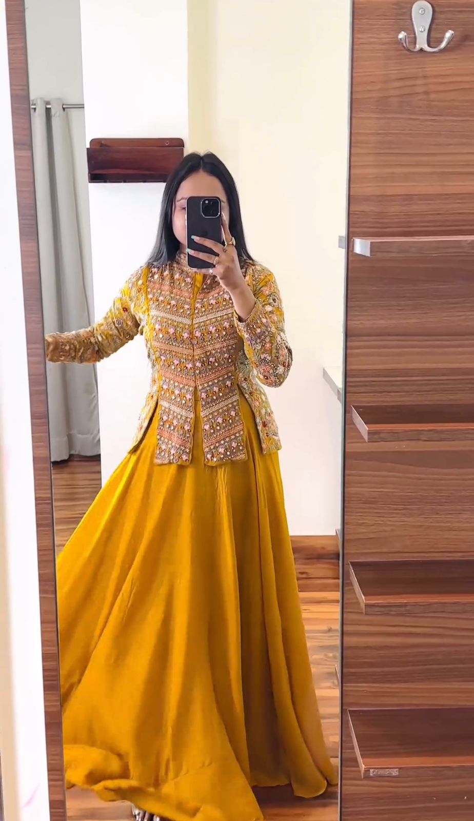 Haldi Wear Yellow Color Georgette Embroidery & Sequins Work Top With Lehenga