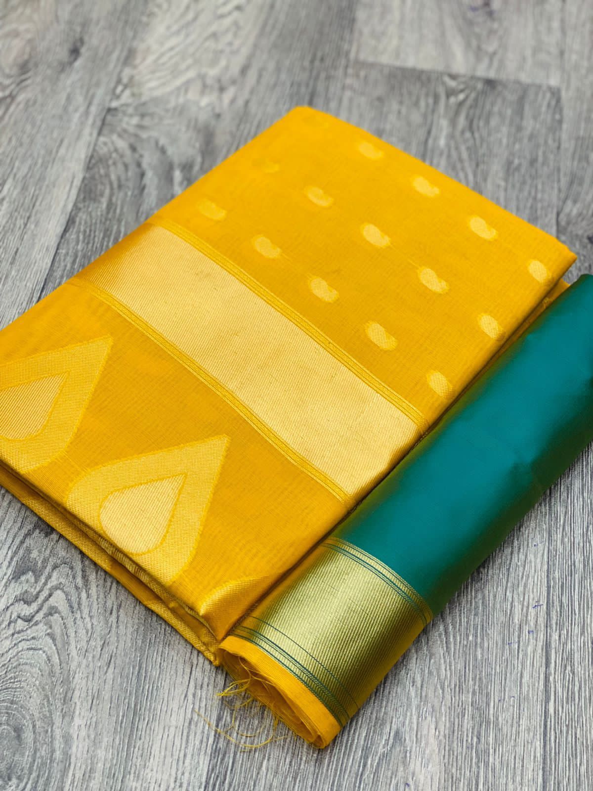 Nayanthara Yellow Color Cotton Silk Golden Jari Design Saree