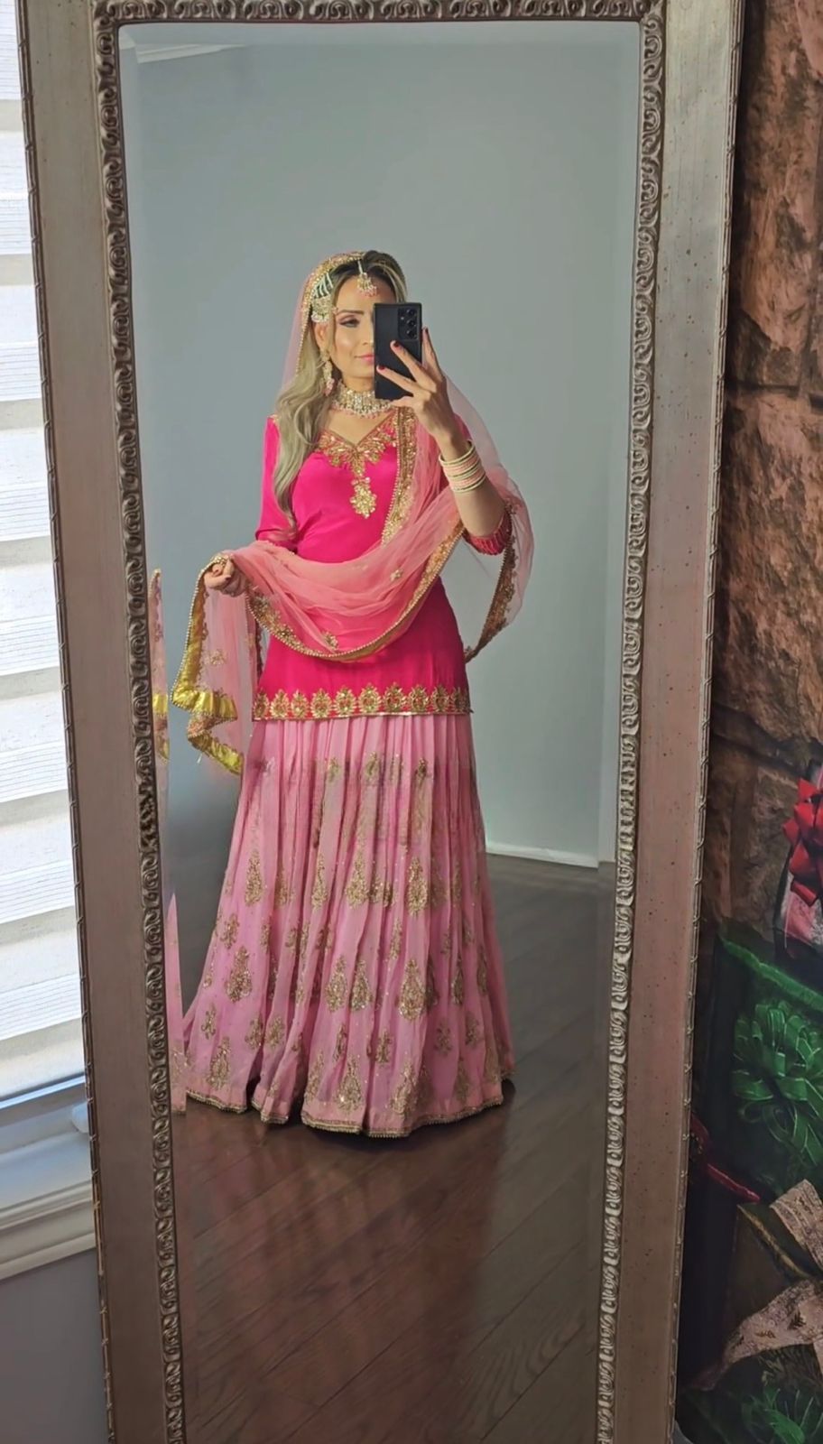 Luxuriant Pink Color Georgette Embroidery Work Sharara Suit