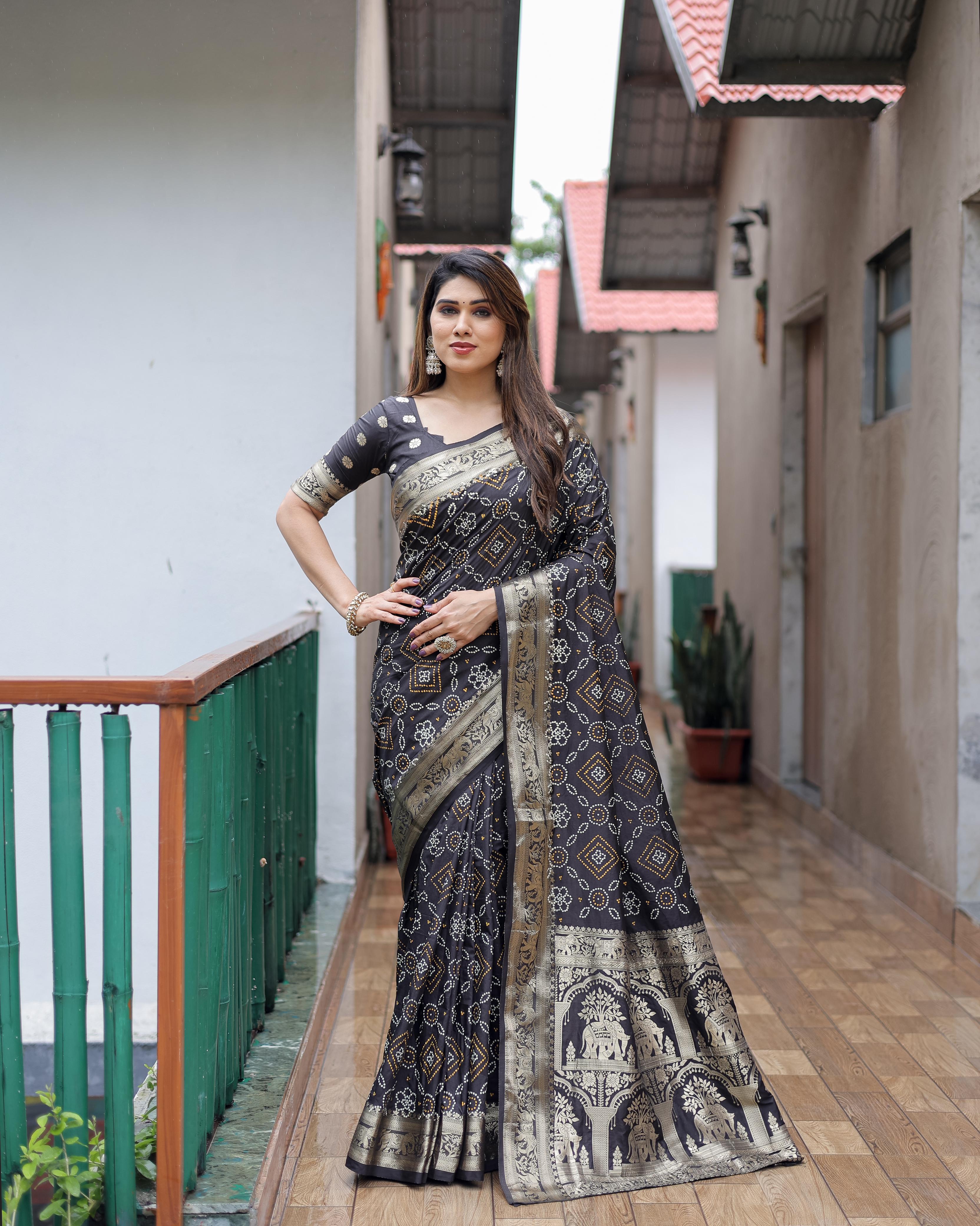 Urban Cultry STUNNING COFFEE COLOUR SAREE WITH WHITE LERIYA PATTERN AND  COMES HEAVY BROCADE BLOUSE Price in India - Buy Urban Cultry STUNNING COFFEE  COLOUR SAREE WITH WHITE LERIYA PATTERN AND COMES