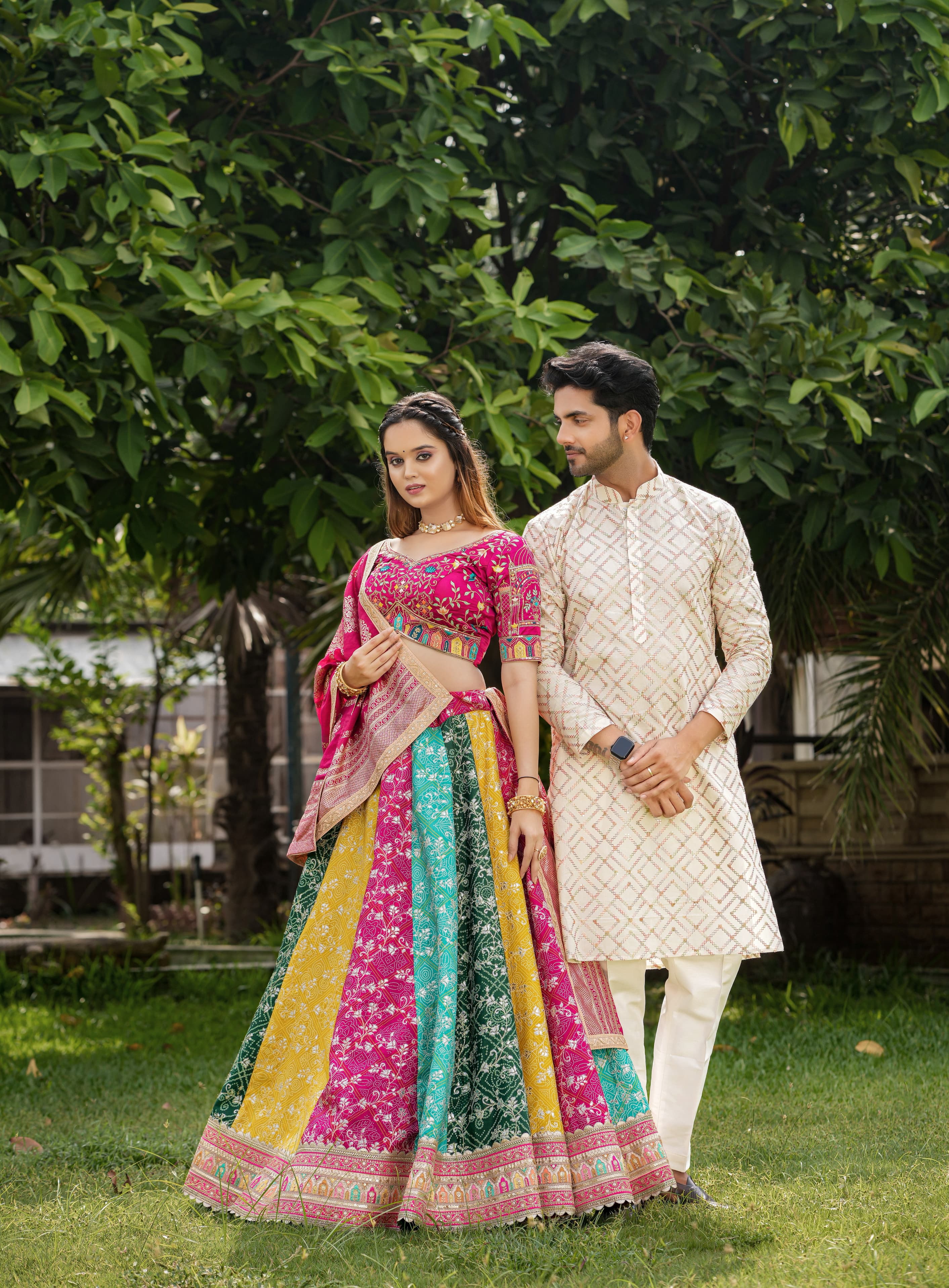 COUPLE VOL-2 BY PANVI NET UNSTICHED LEHENGAS WHOLESALE 5 PCS