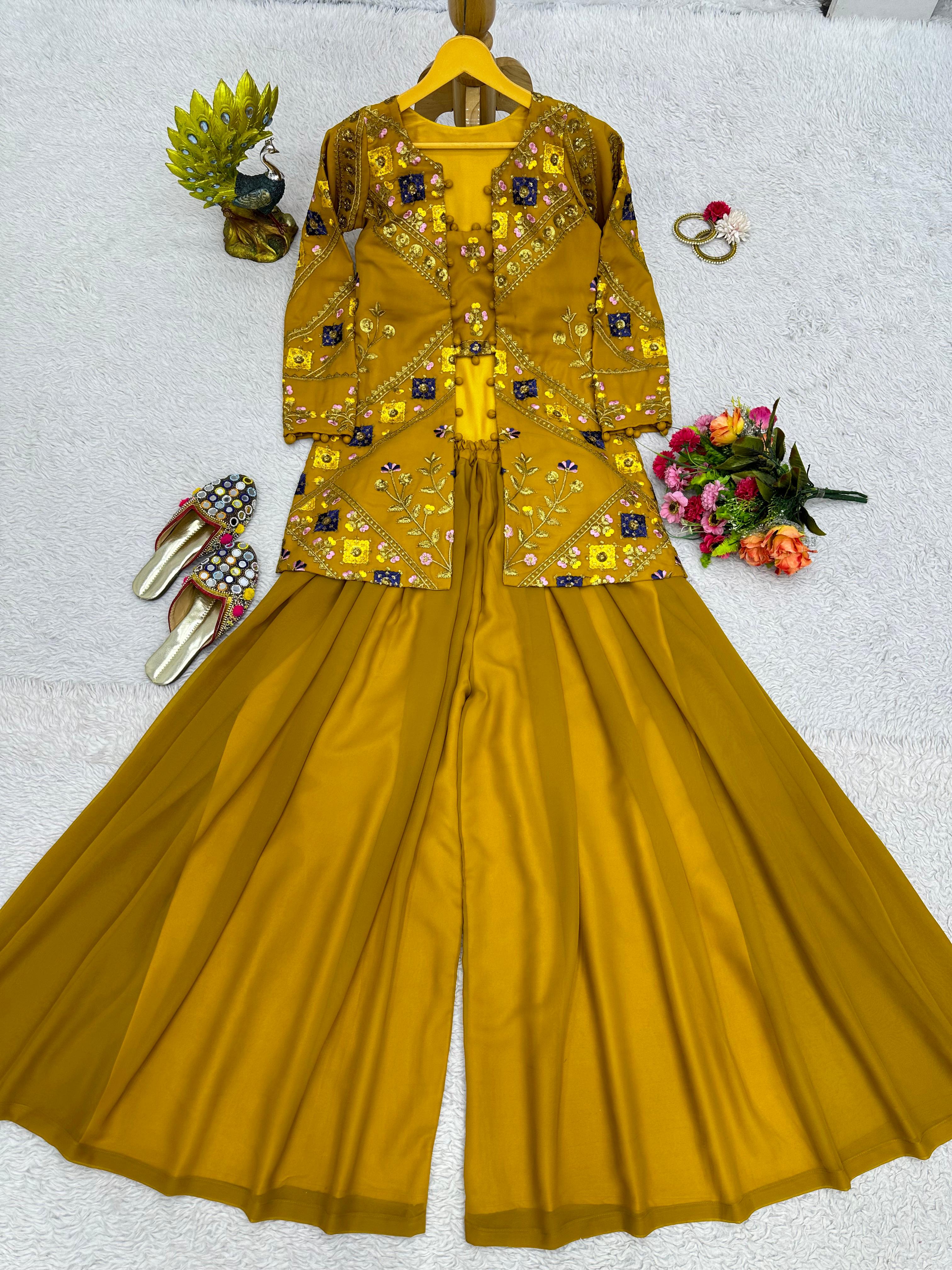 Haldi Wear Yellow Color Sequence Work Lehenga Choli