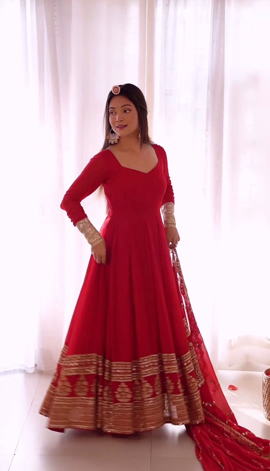 Tremendously Red Color Ready Made Novelty Rayon Ready Made Gown For Party  Wear, लॉन्ग गाउन - Skyblue Fashion, Surat | ID: 26139868433